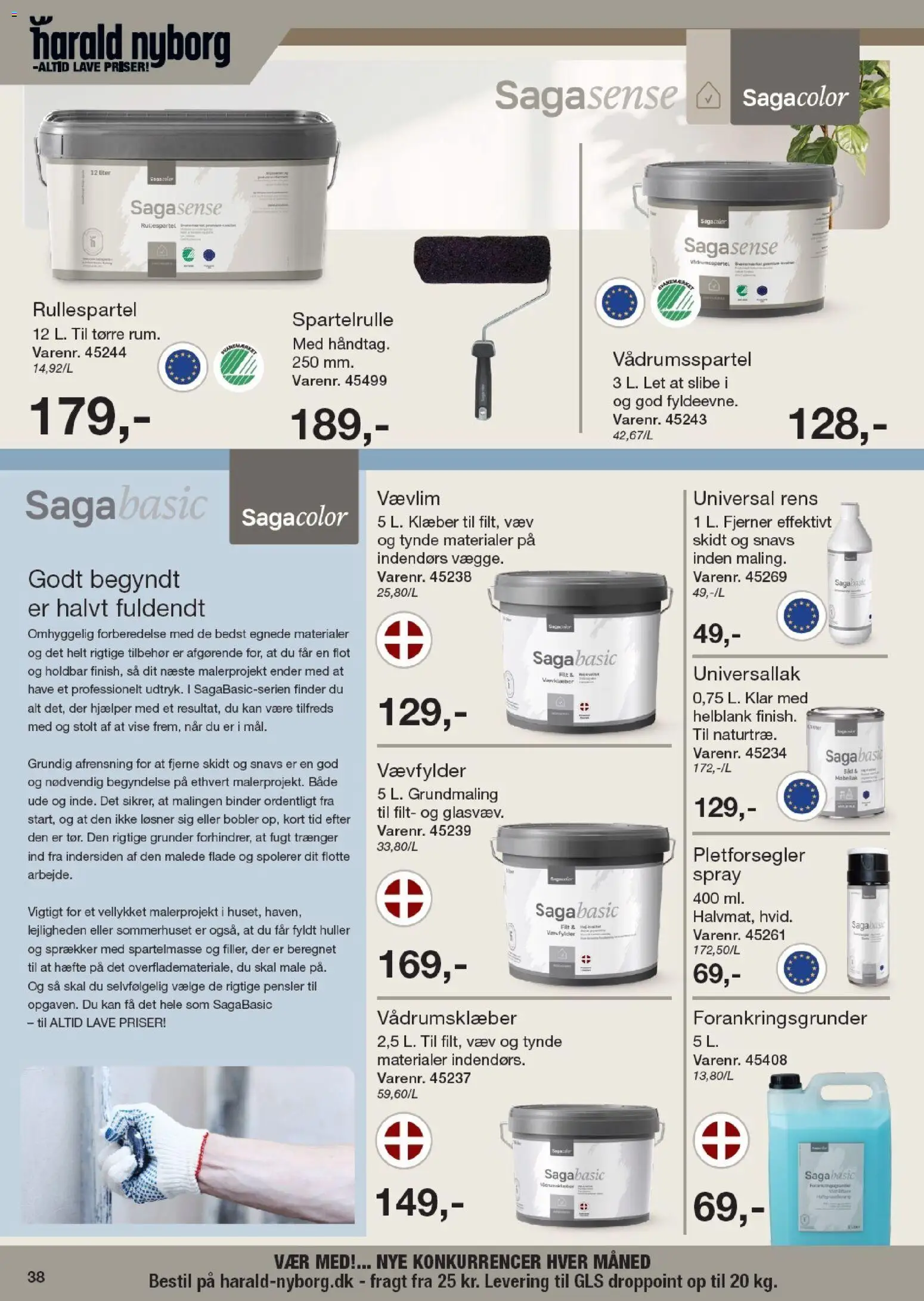 Harald Nyborg tilbudsavis – gyldig fra 23.04.2026 | Side: 38 | Produkter: Spartelmasse, Søm, Pensler