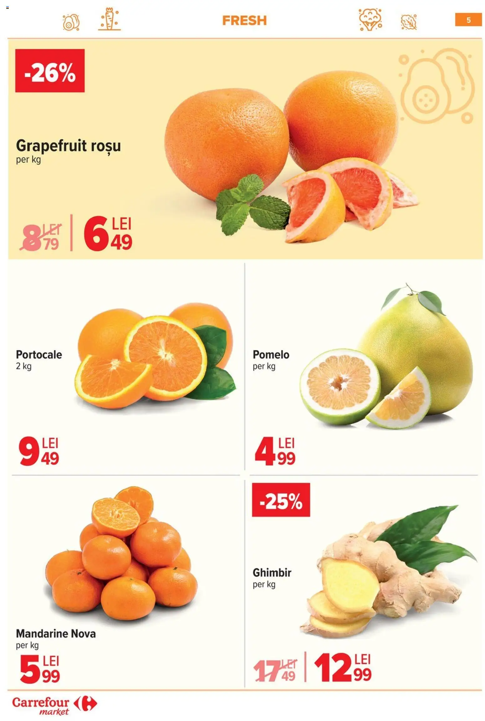 Noul catalog Carrefour – valabil de la 08.01.2026 | Pagină: 5 | Produse: Portocale, Mandarine