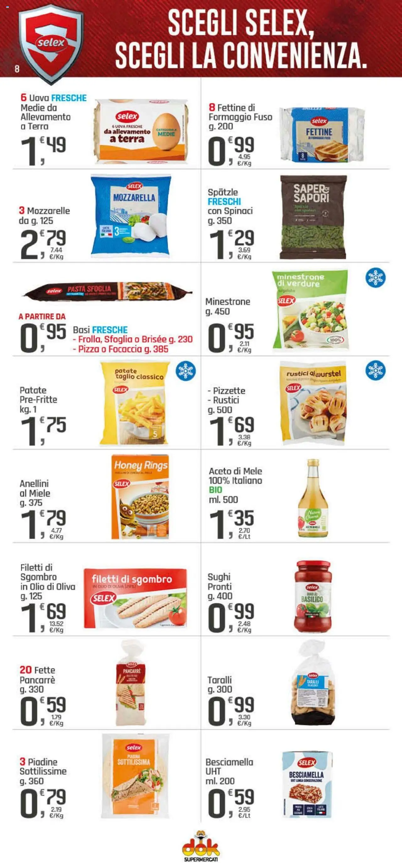 Volantino DOK del 25.09.2025 | Pagina: 8 | Prodotti: Pizza, Patate, Formaggio, Aceto