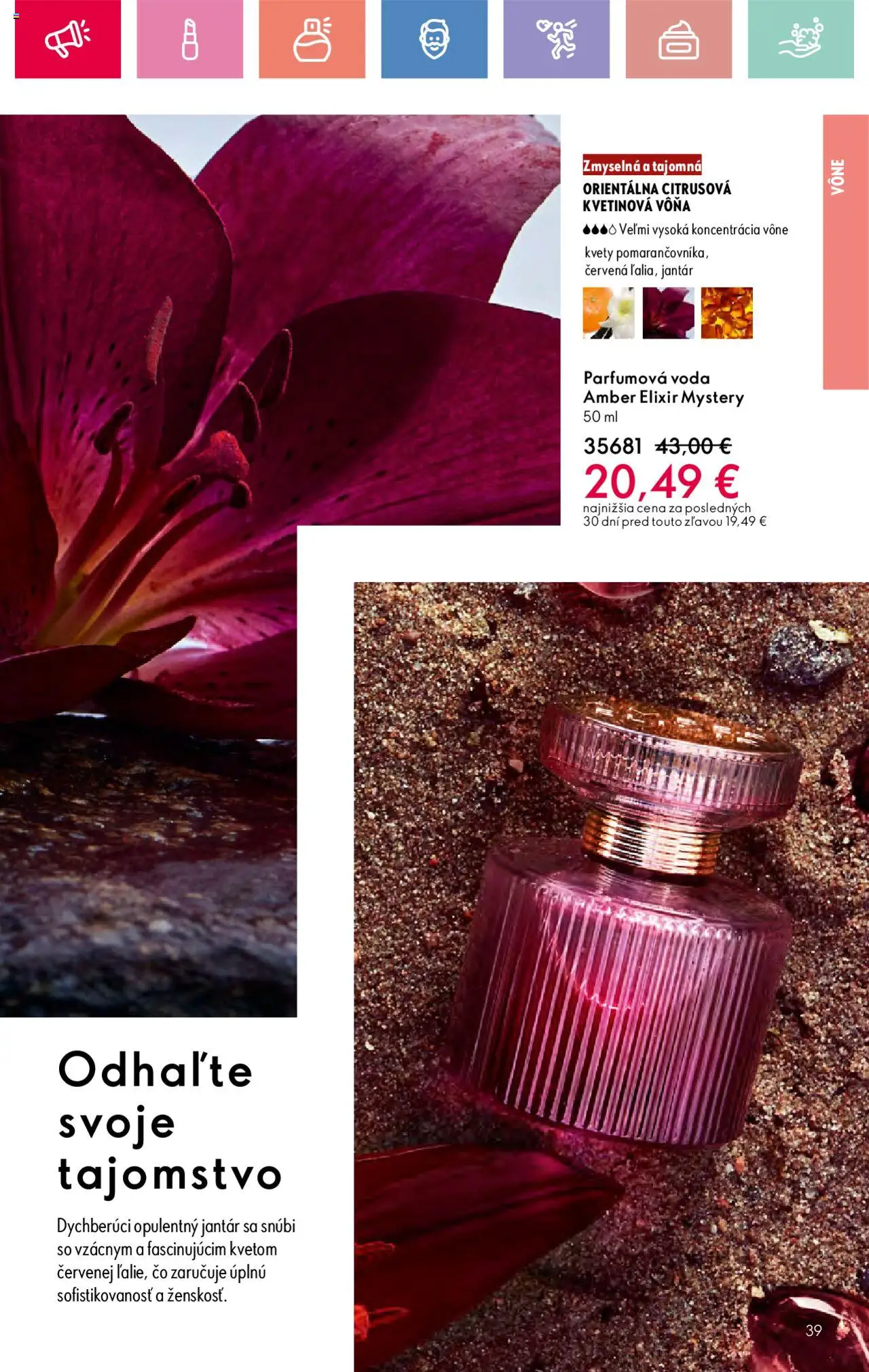 Nové Oriflame akcie – leták je platný od 17.08.2025 | Strana: 39 | Produkty: Voda, Kvety