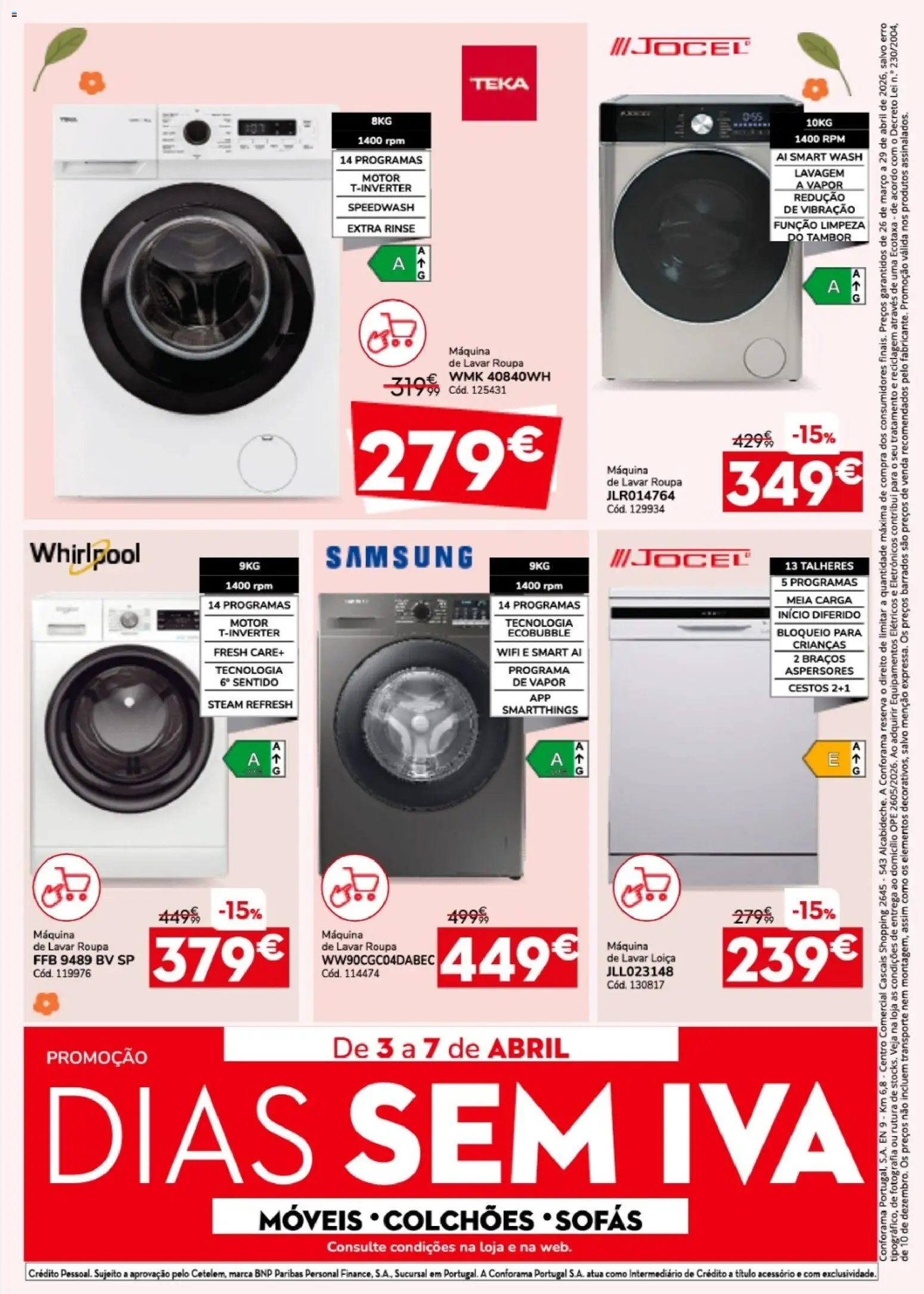 Conforama folheto │ válido de 26.03.2026 | Página: 16 | Produtos: Máquina de lavar, Talheres, Whirlpool, Colchões