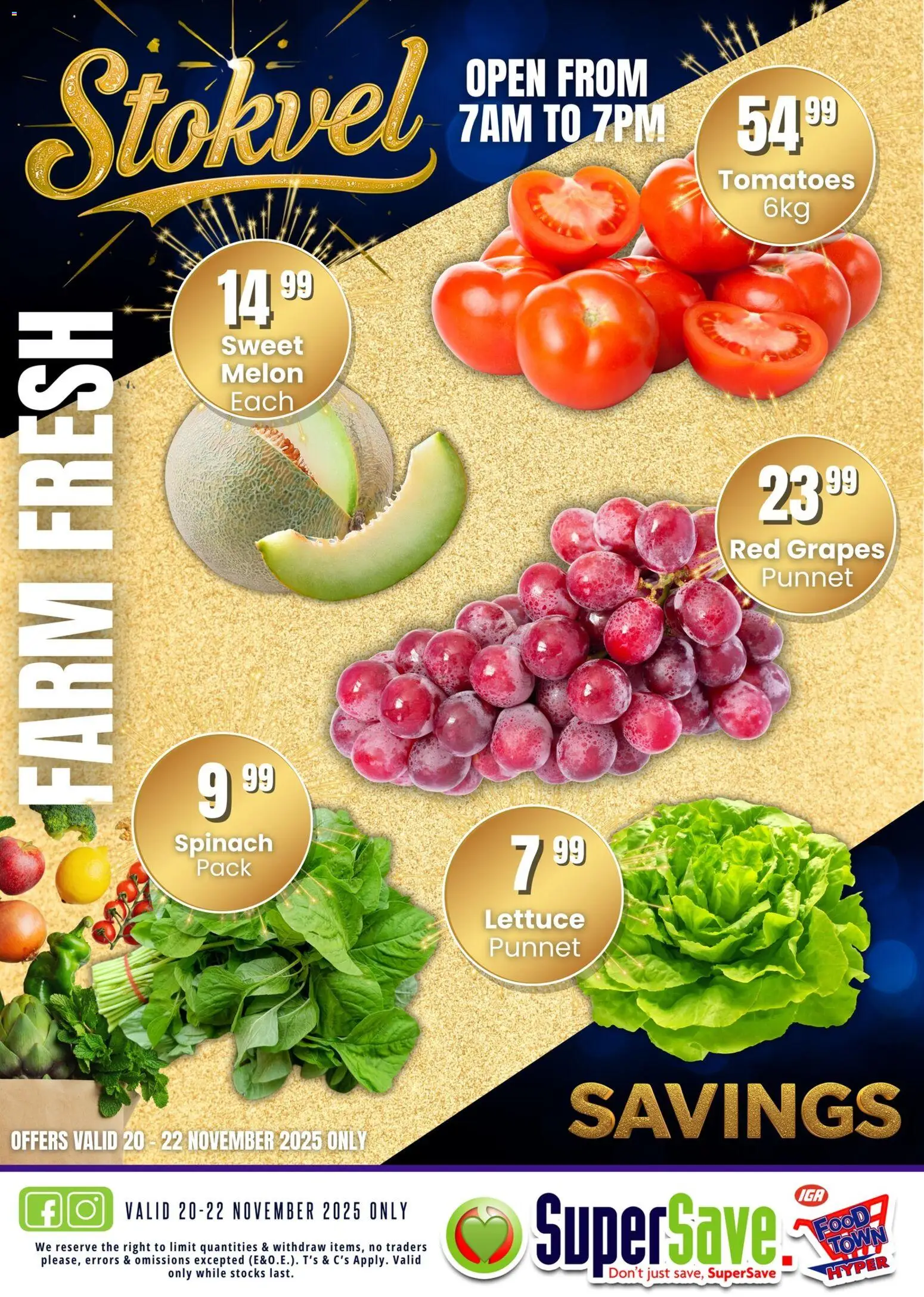 New Super Save catalogue – valid from 20.11.2025 | Page: 5 | Products: Tomatoes, Lettuce, Grapes