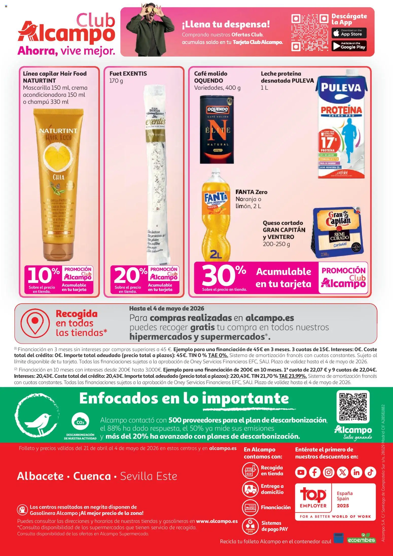 Alcampo HP Nacional │ válido desde el 21.04.2026 | Página: 20 | Productos: Champú, Queso, Café, Crema