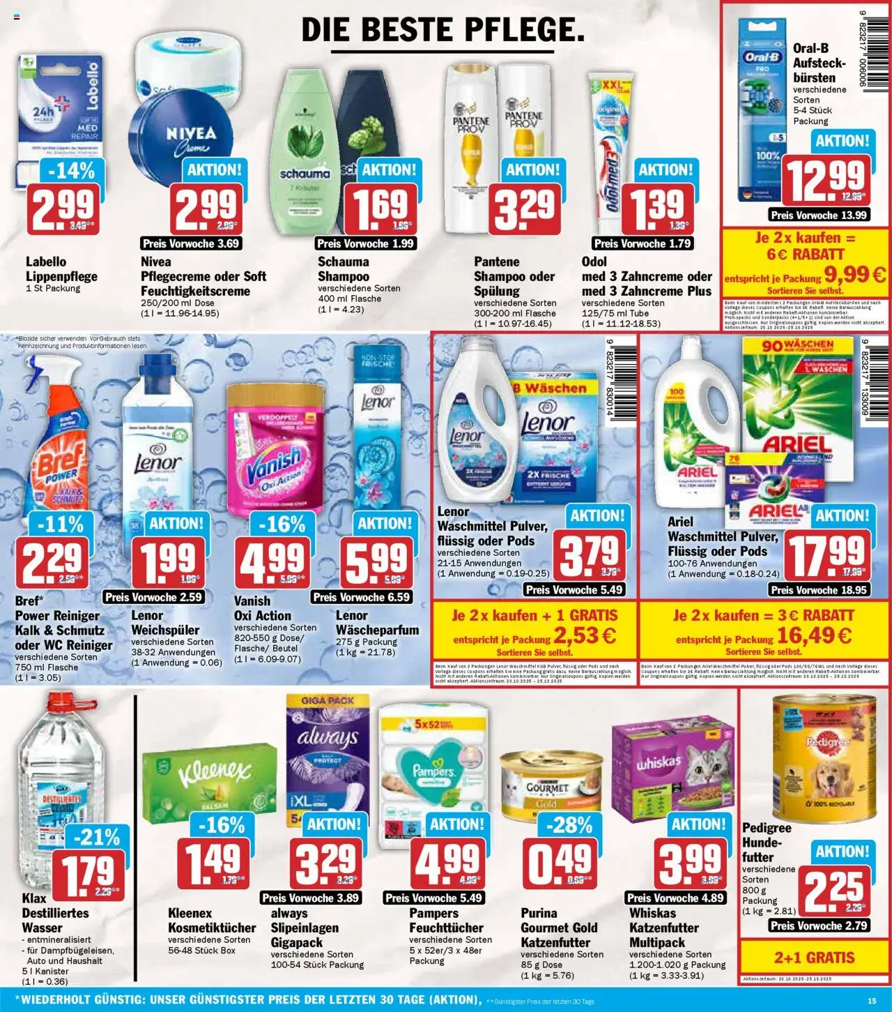 AEZ Prospekt 	 – gültig ab 20.10.2025 | Seite: 15 | Produkte: Box, Weichspüler, Waschmittel, Whiskas