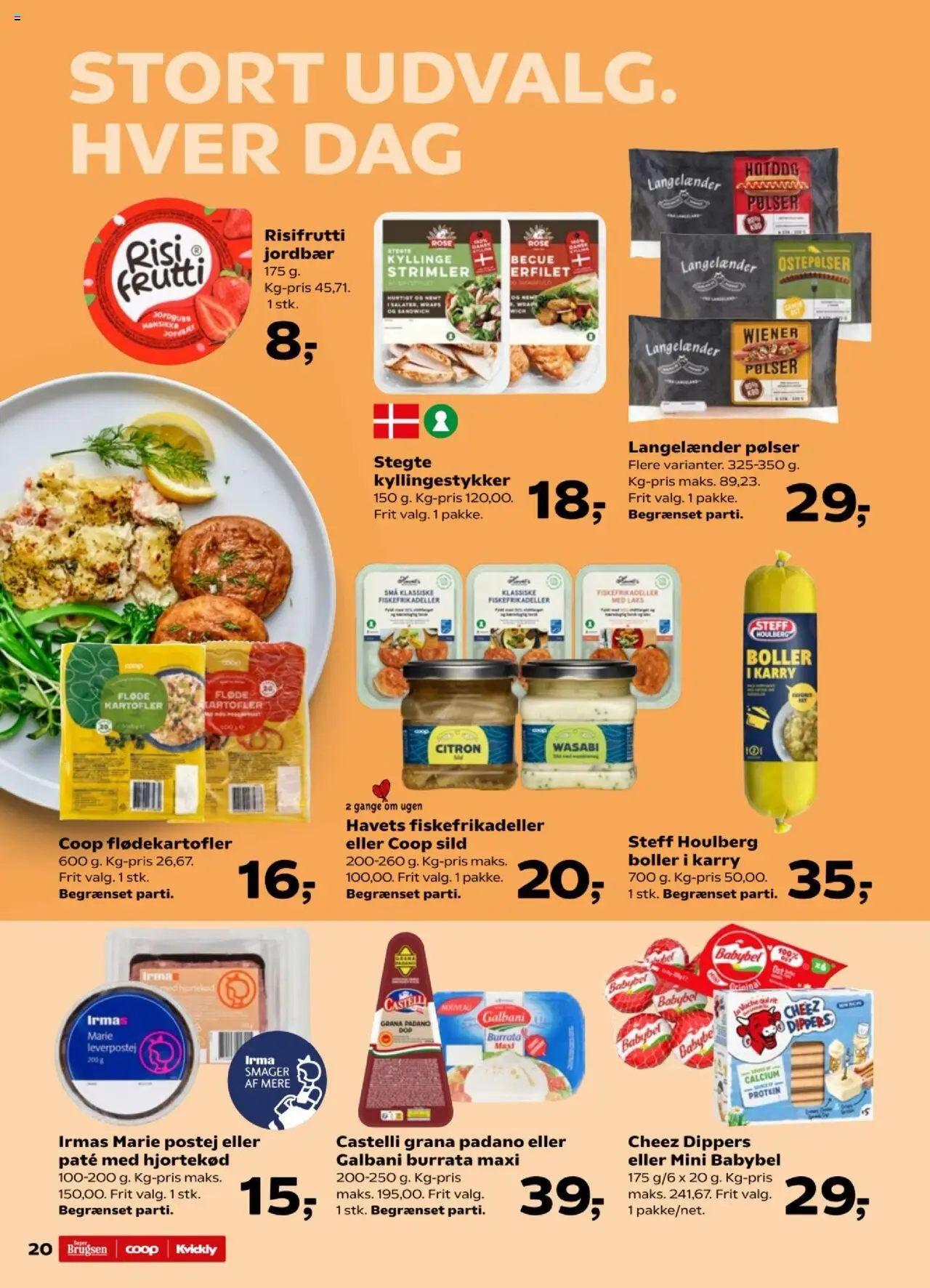 Kvickly tilbudsavis – gyldig fra 10.10.2025 | Side: 21 | Produkter: Ost, Leverpostej, Fiskefrikadeller, Cebola