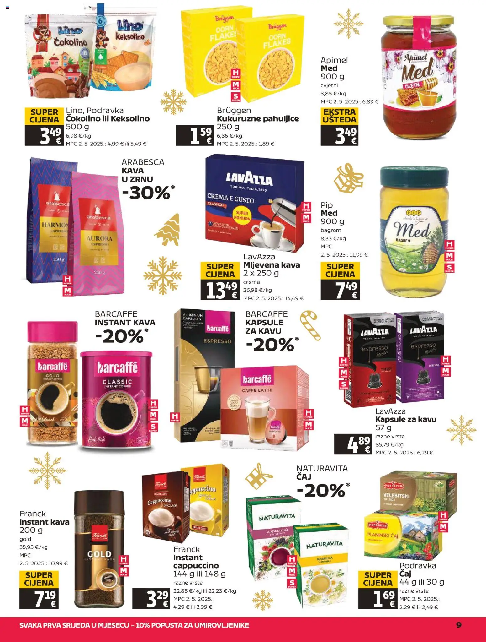 Tommy katalog | vrijedi od 29.12.2025 | Stranica: 9 | Proizvodi: Kava u zrnu, Podravka, Čaj, Kapsule za kavu