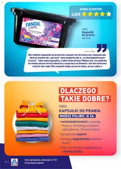 Pogląd oferty "Aldi Gazetka - Wielki test" - ważna od 17.02.2025 | Strona: 24 | Produkty: Pralka, Zapach, Kapsułki do prania