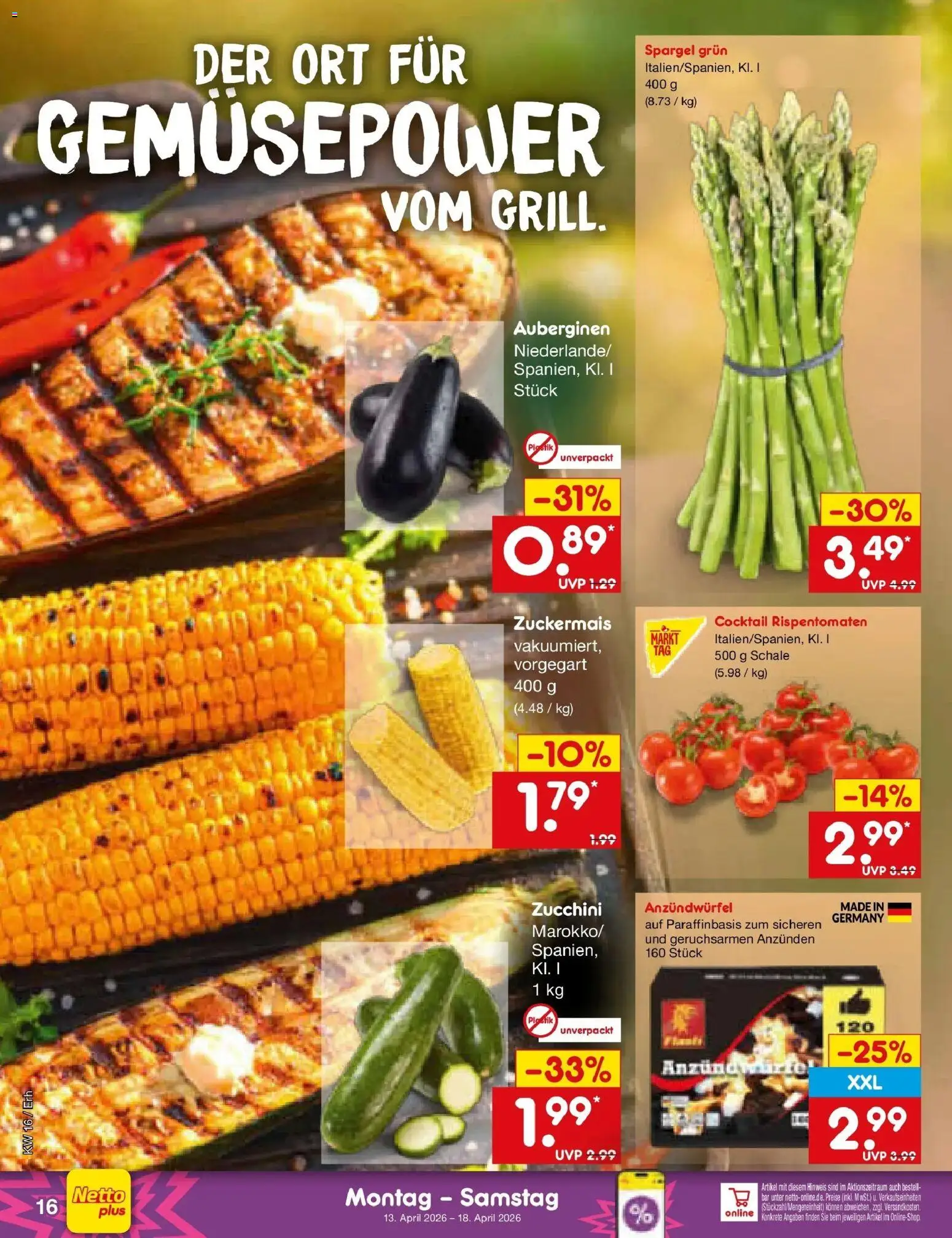 Netto Marken-Discount Prospekt Metten	 – gültig ab 13.04.2026 | Seite: 18 | Produkte: Spargel, Zucchini