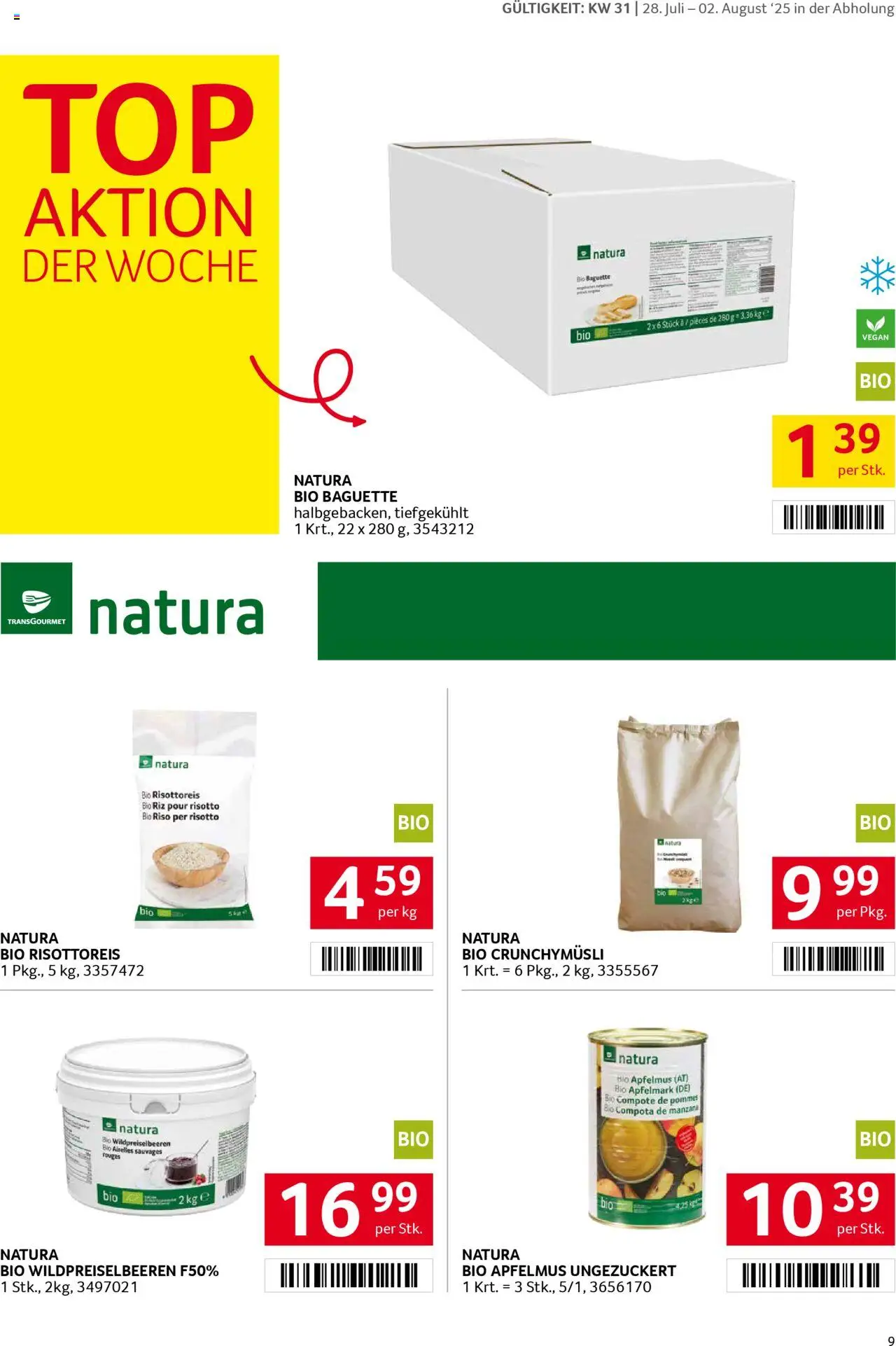 Transgourmet Flugblatt gültig ab 27.07.2025 | Seite: 9 | Produkte: Jääkaappipakastin