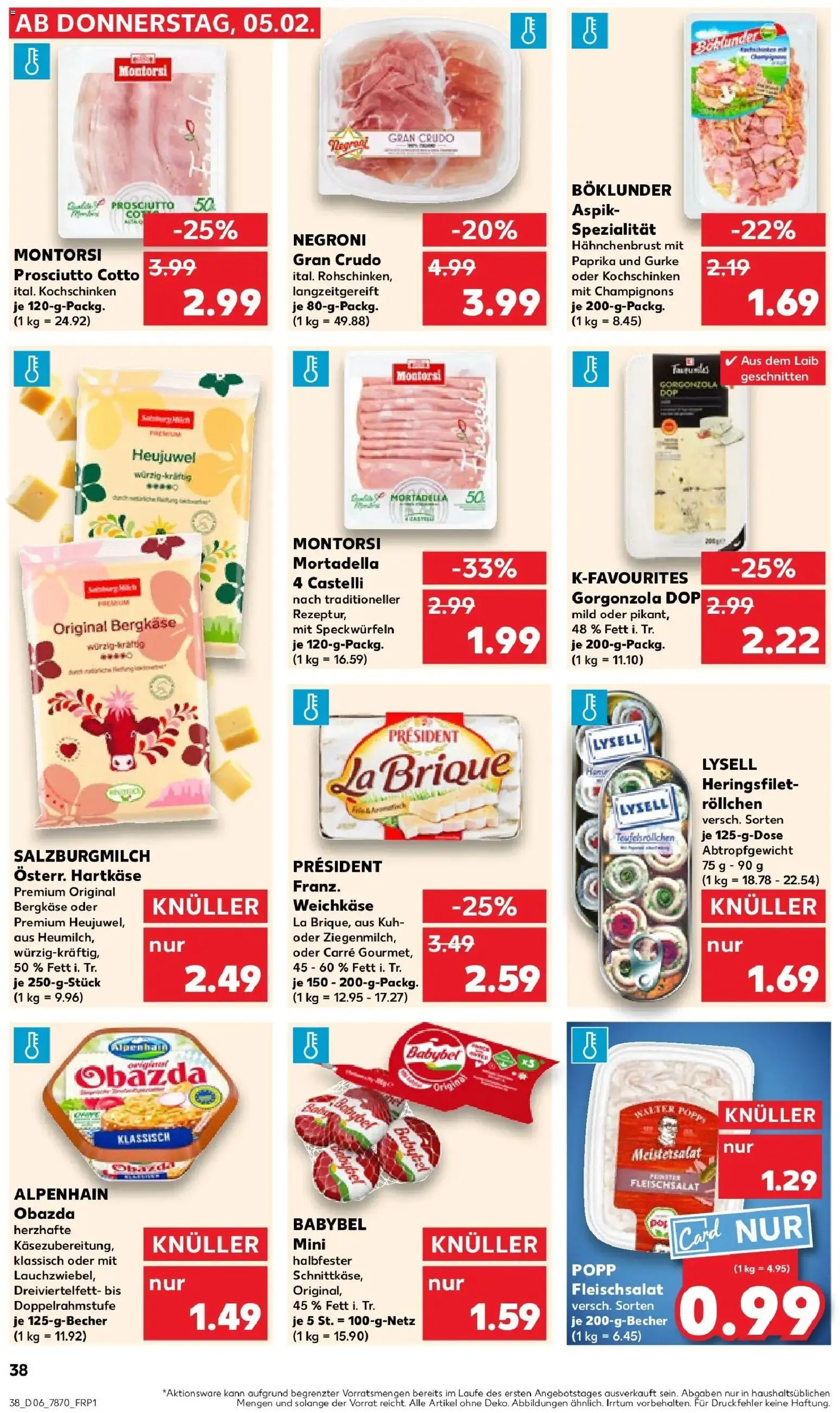Kaufland prospekt Tübingen	 – gültig ab 09.02.2026 | Seite: 38 | Produkte: Champignons, Paprika, Babybel, Hahnchenbrust
