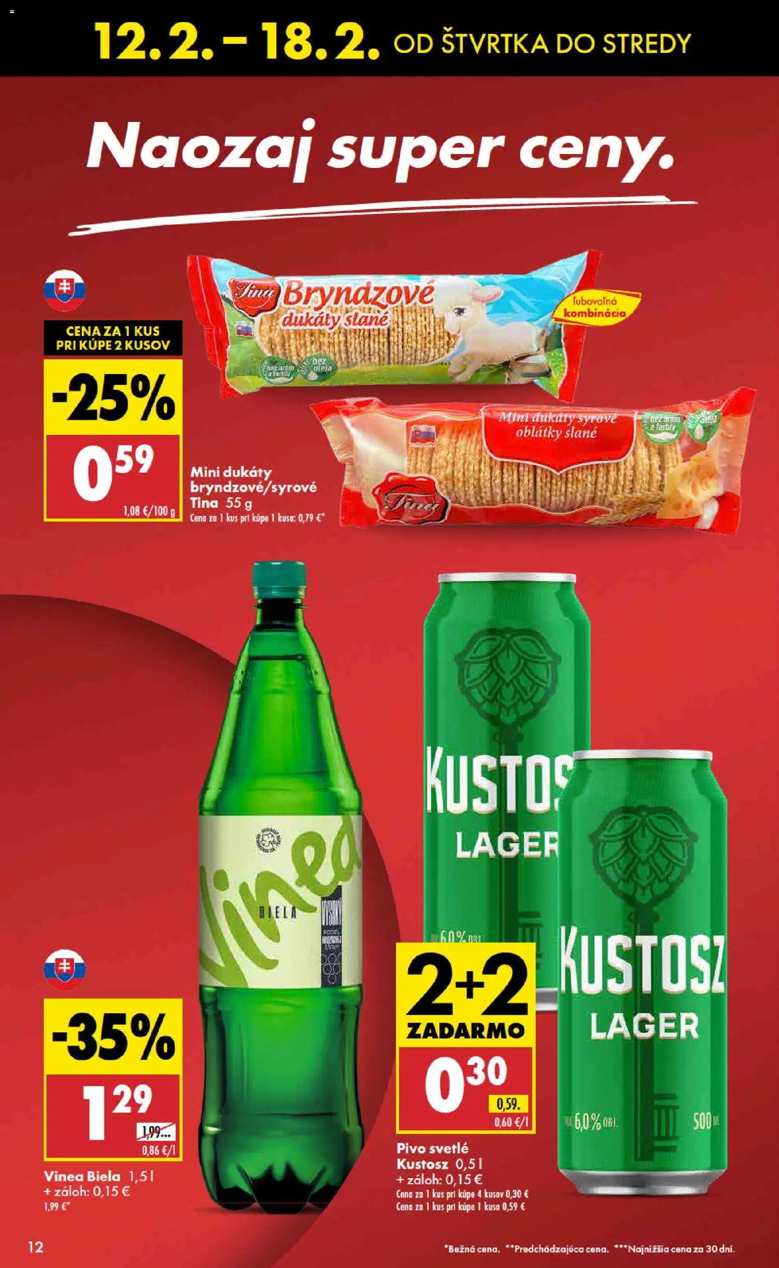Nové Biedronka akcie – leták je platný od 12.02.2026 | Strana: 12 | Produkty: Pivo, Vinea