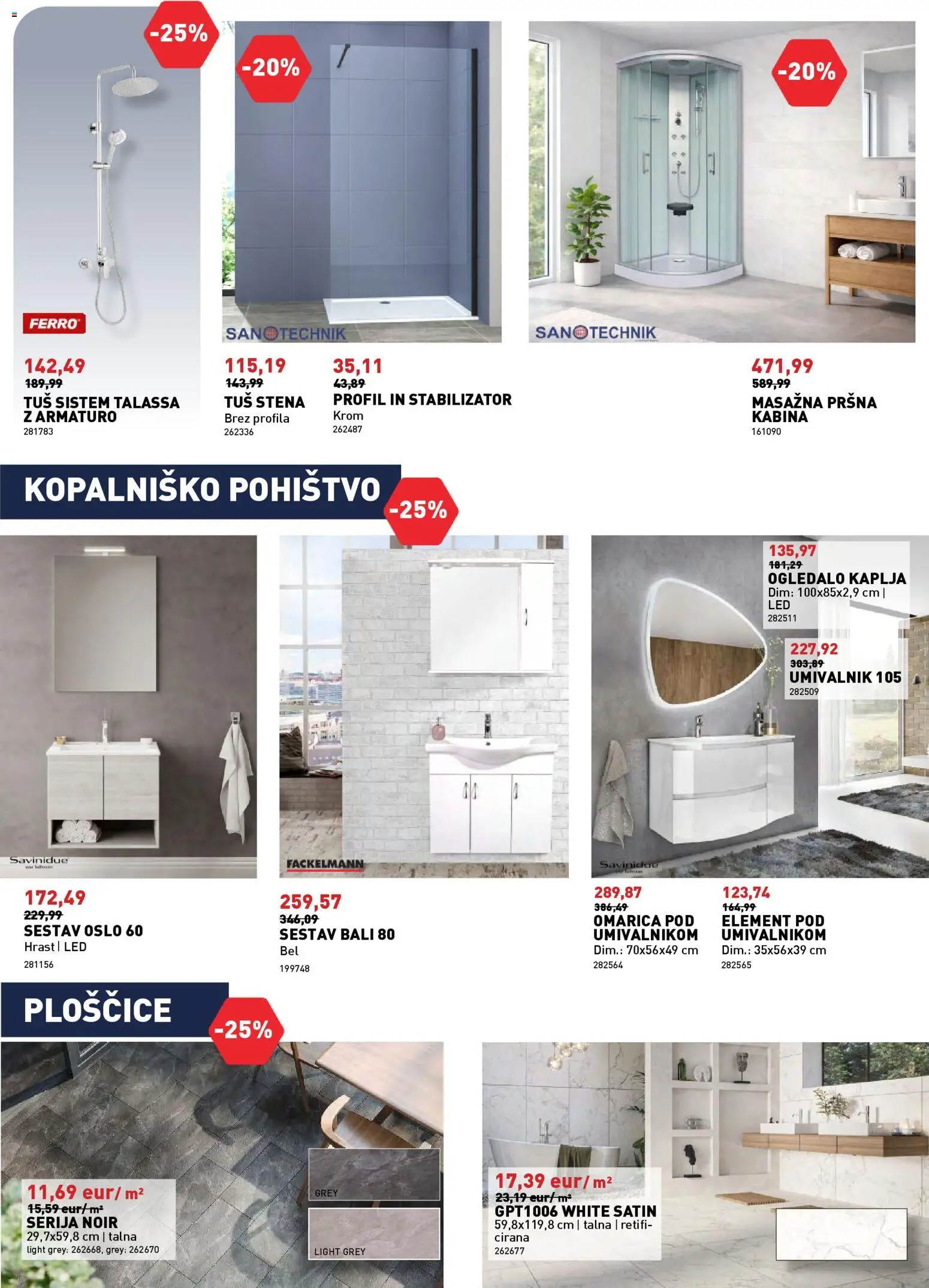 Novi Inpos katalog ponudbe – veljaven od 02.03.2026 | Stran: 17 | Izdelki: Pohištvo, Ploščice, Umivalnik, Omarica