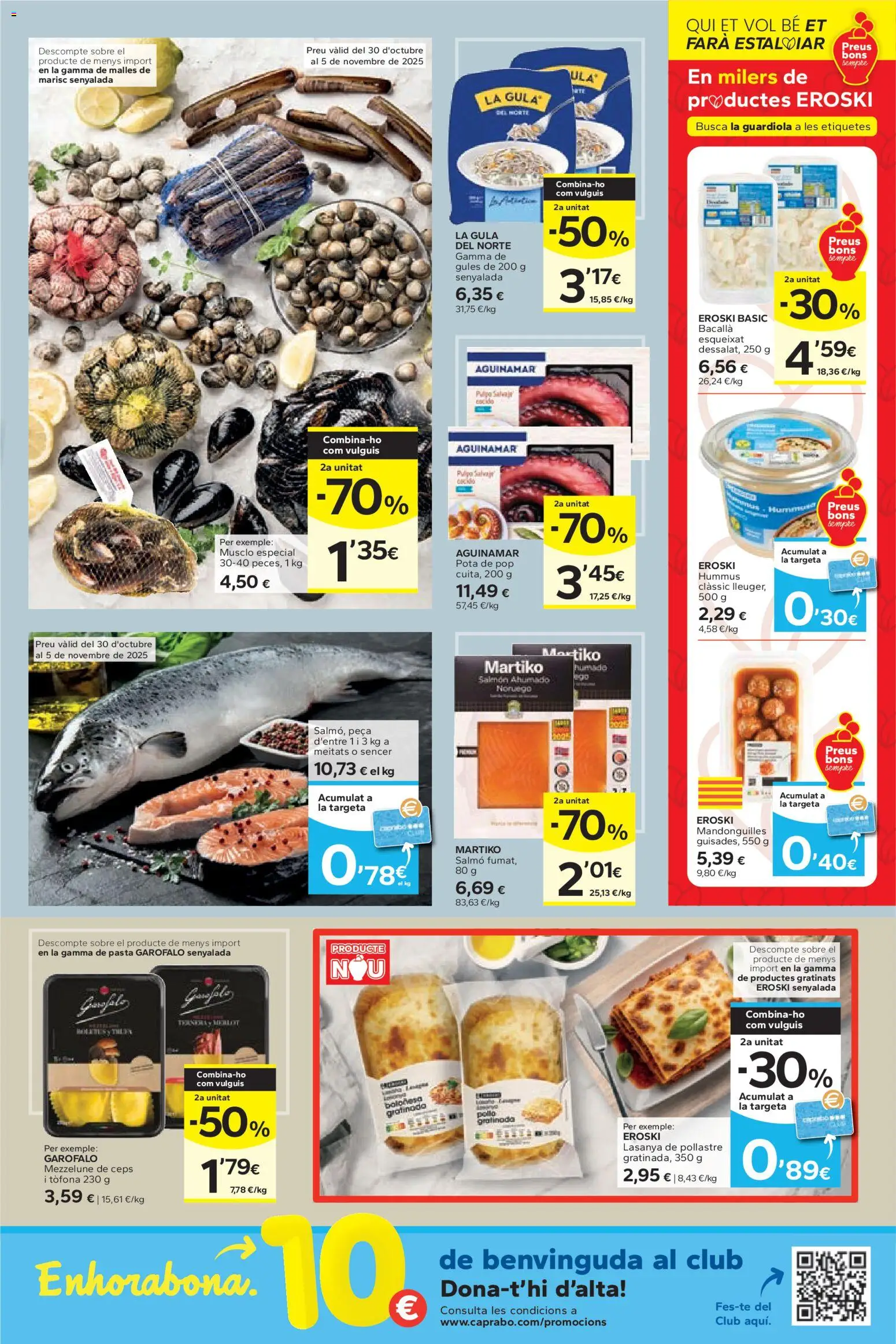 Caprabo folleto │ válido desde el 30.10.2025 | Página: 5 | Productos: Pasta, Salmón ahumado
