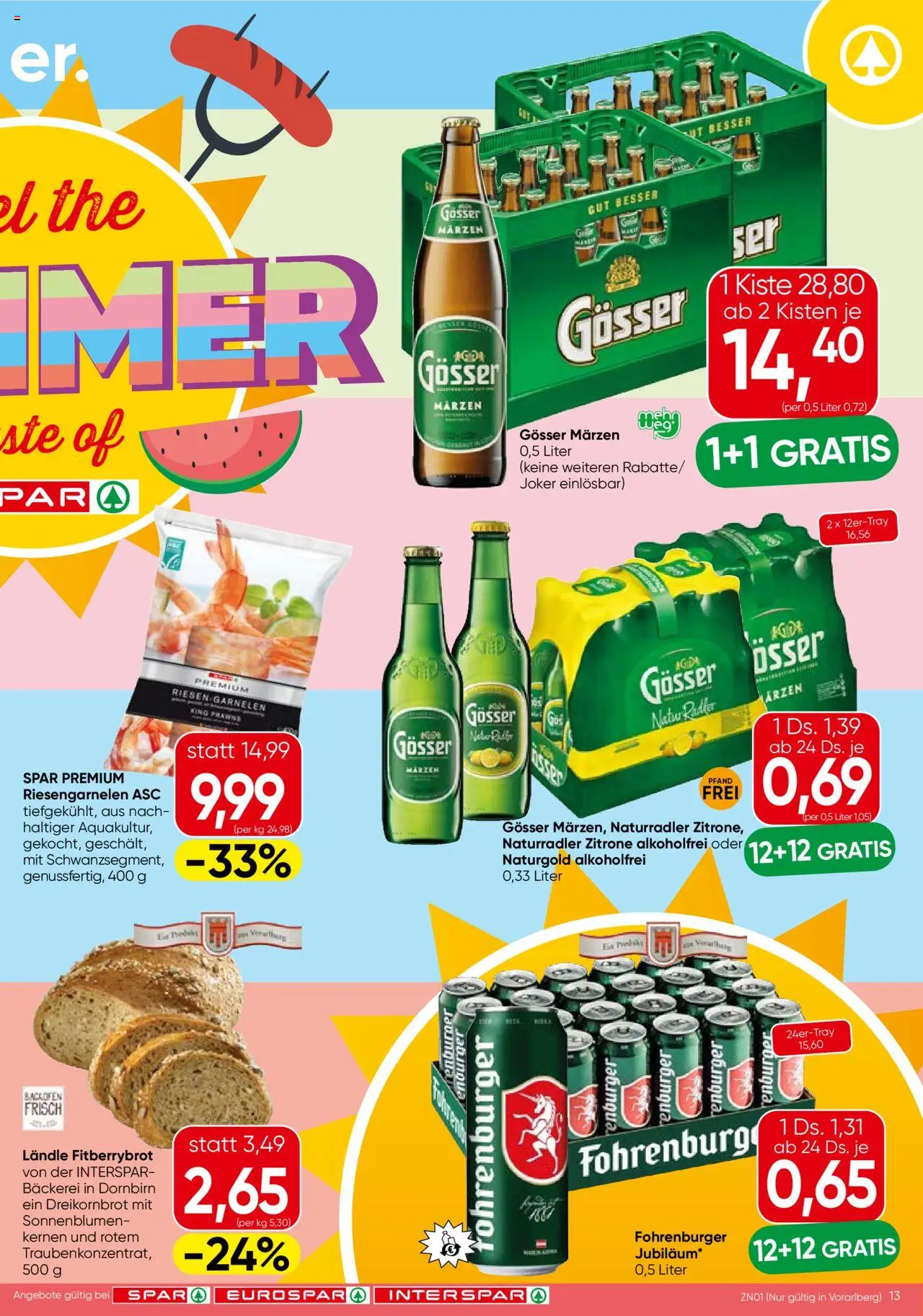 Spar Flugblatt - Vorarlberg gültig ab 31.07.2025 | Seite: 13 | Produkte: Zitrone, Bäckerei
