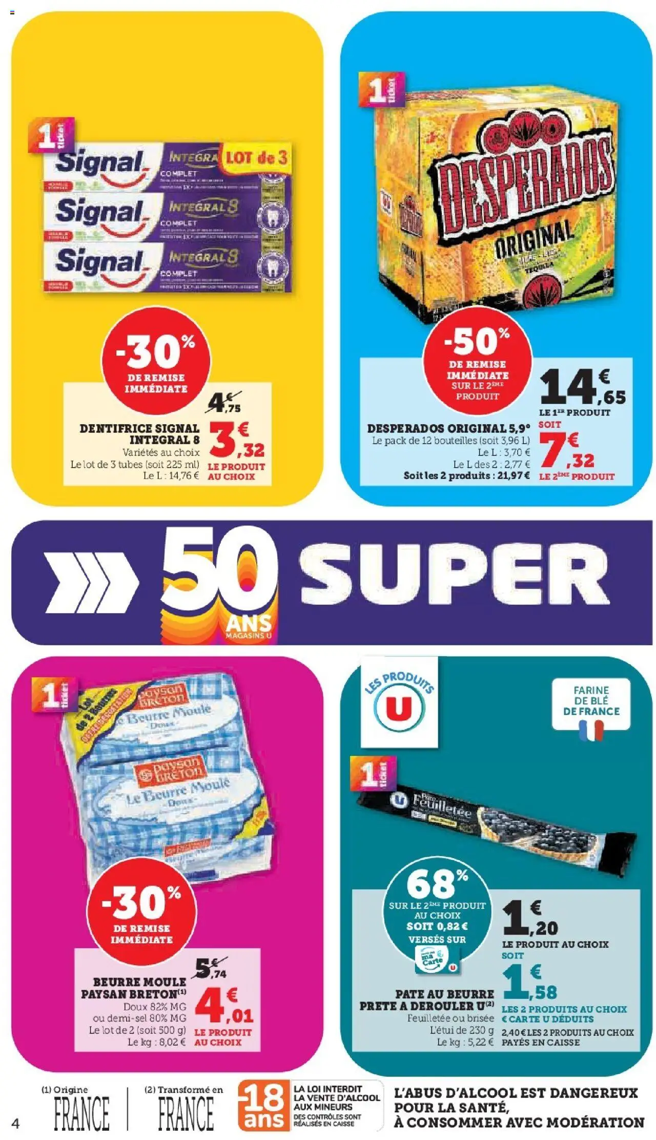 {H1} | Page: 4 | Produits: Farine, Dentifrice, Beurre, Beurre doux