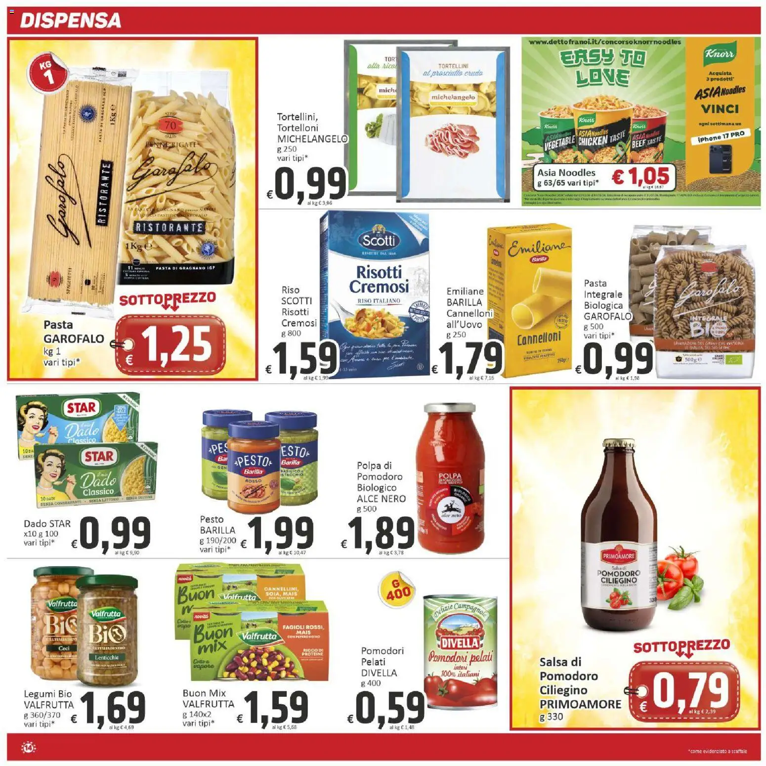 Volantino Paghi Poco del 27.04.2026 | Pagina: 14 | Prodotti: Riso, Lenticchie, Pomodoro, Mais