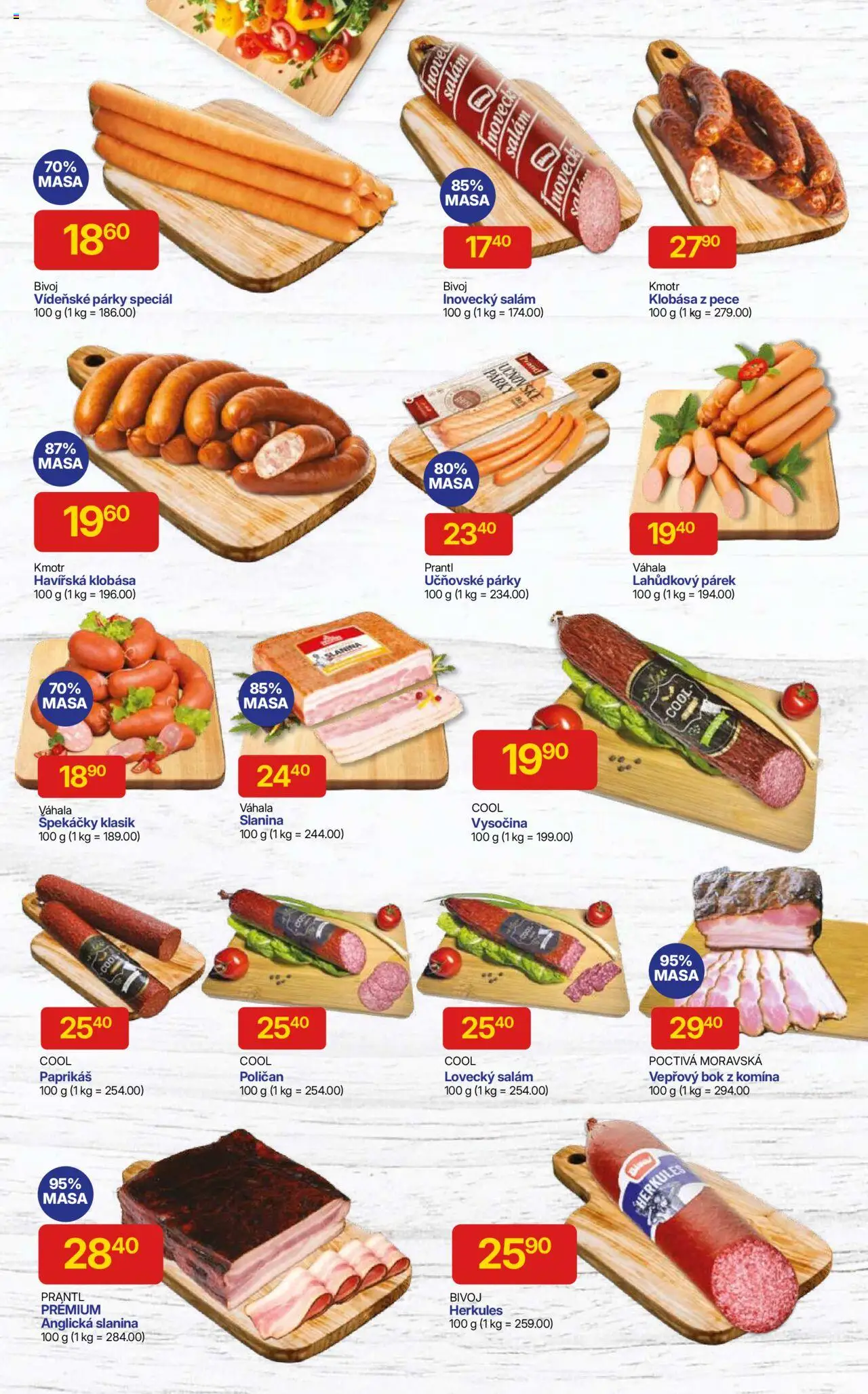 Hruška katalog od 06.08.2025 | Strana: 7 | Produkty: Vídeňské párky, Párky, Slanina, Lovecký salám