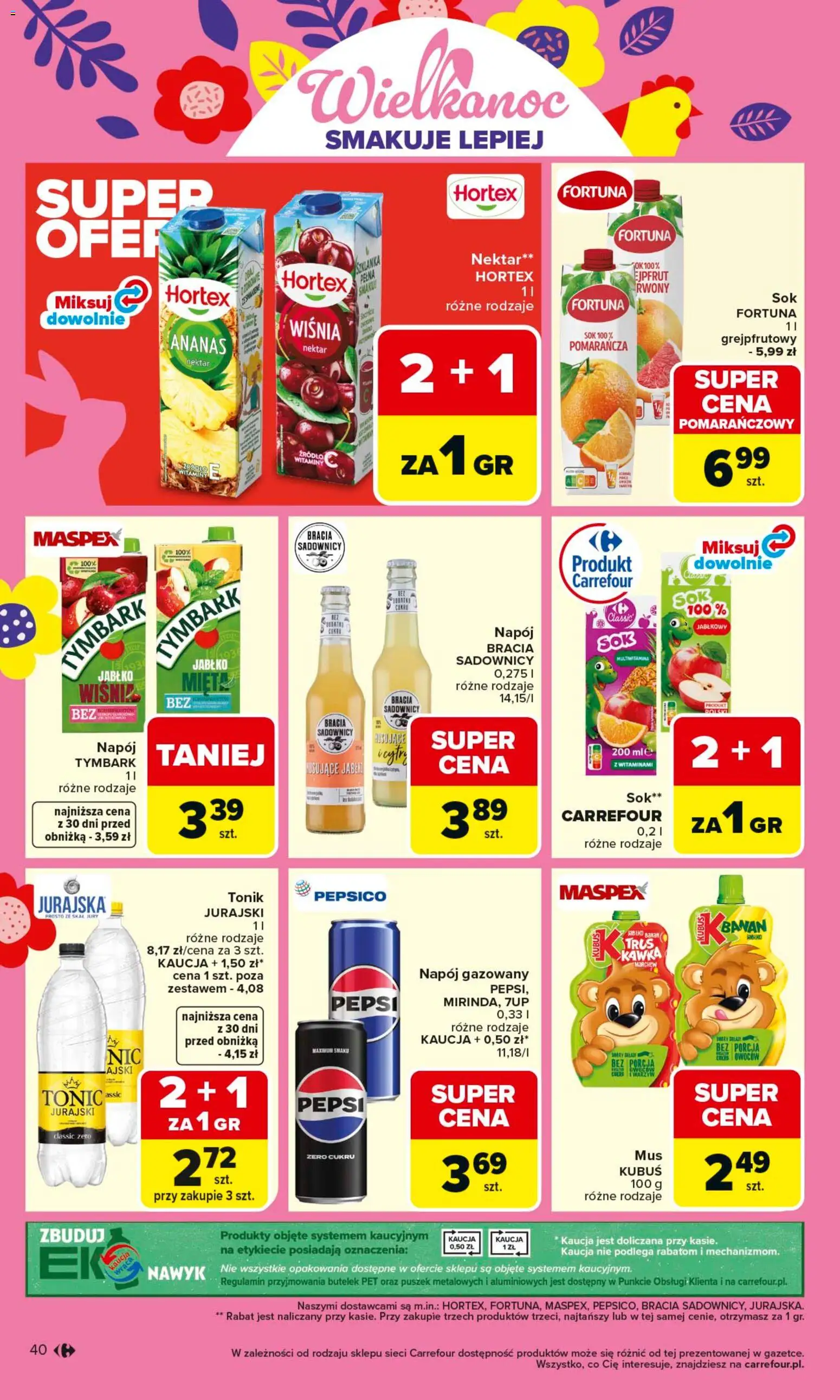 Carrefour gazetka od 16.03.2026 | Strona: 42 | Produkty: Szklanka, Pepsi, Ananas, Tonik