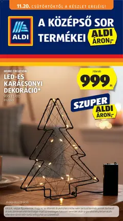 Aldi - Középső sor termékei - amely érvényes a következő dátumtól: 20.11.2025