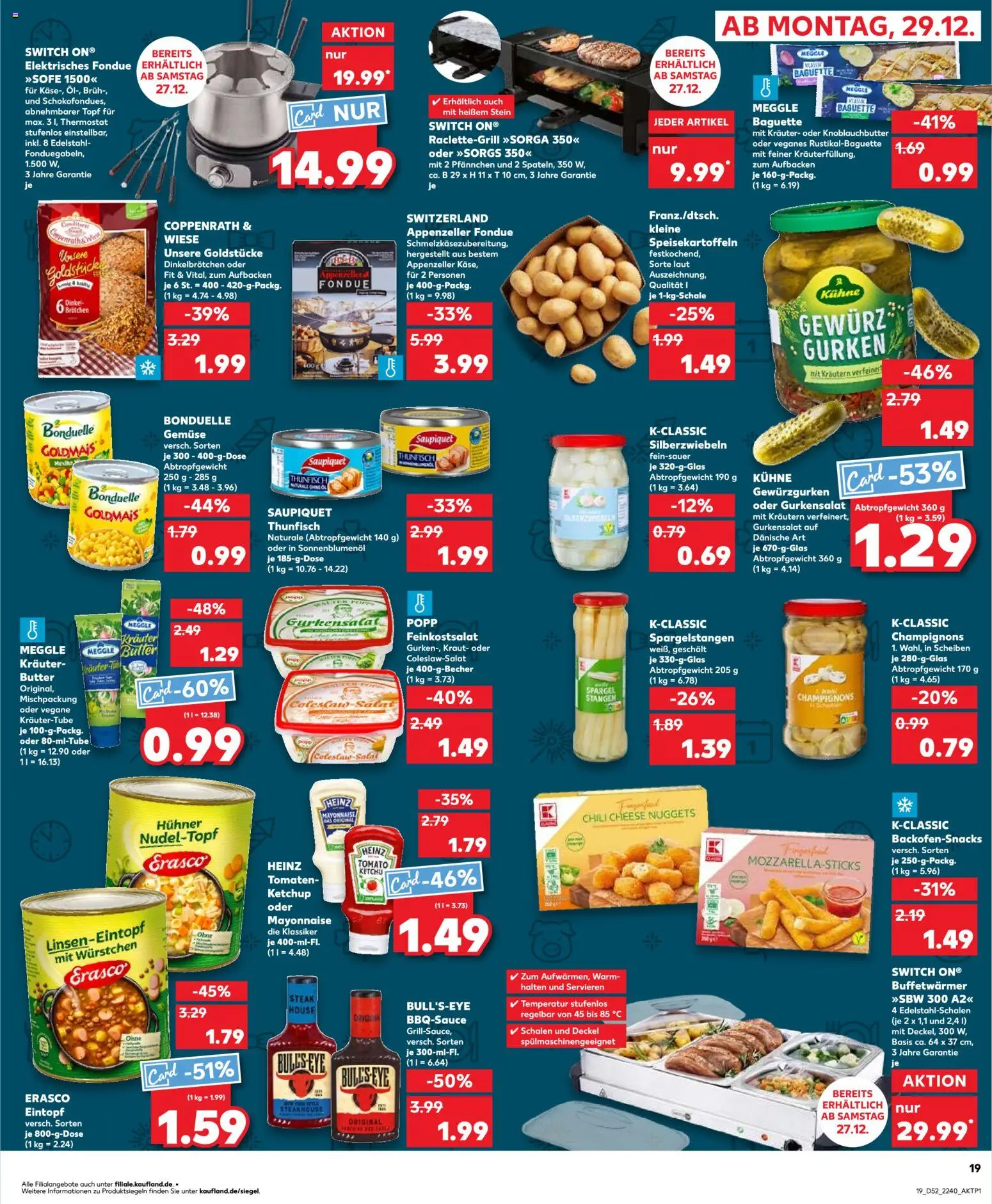 Kaufland prospekt Stuttgart	 – gültig ab 27.12.2025 | Seite: 19 | Produkte: Sonnenblumenol, Spargel, Raclette, Meggle butter