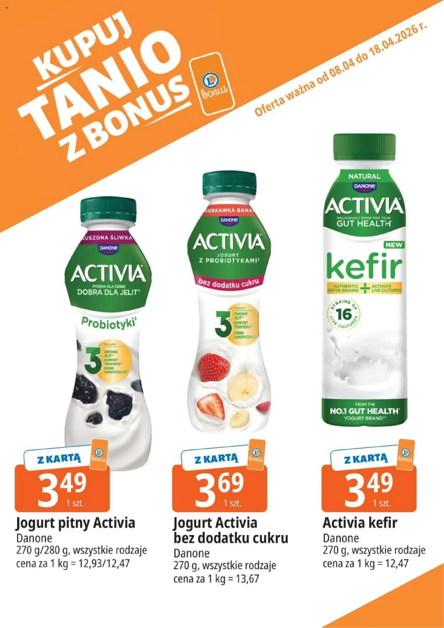 E.Leclerc gazetka - Kupony dodatkowe od 08.04.2026 | Strona: 7 | Produkty: Karta, Kefir, Jogurt pitny, Jogurt