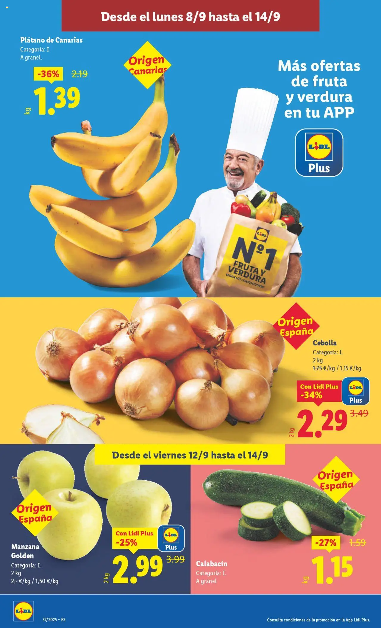 Lidl folleto │ válido desde el 08.09.2025 | Página: 10 | Productos: Calabacín, Manzana, Apple, Παγωμένο τσάι