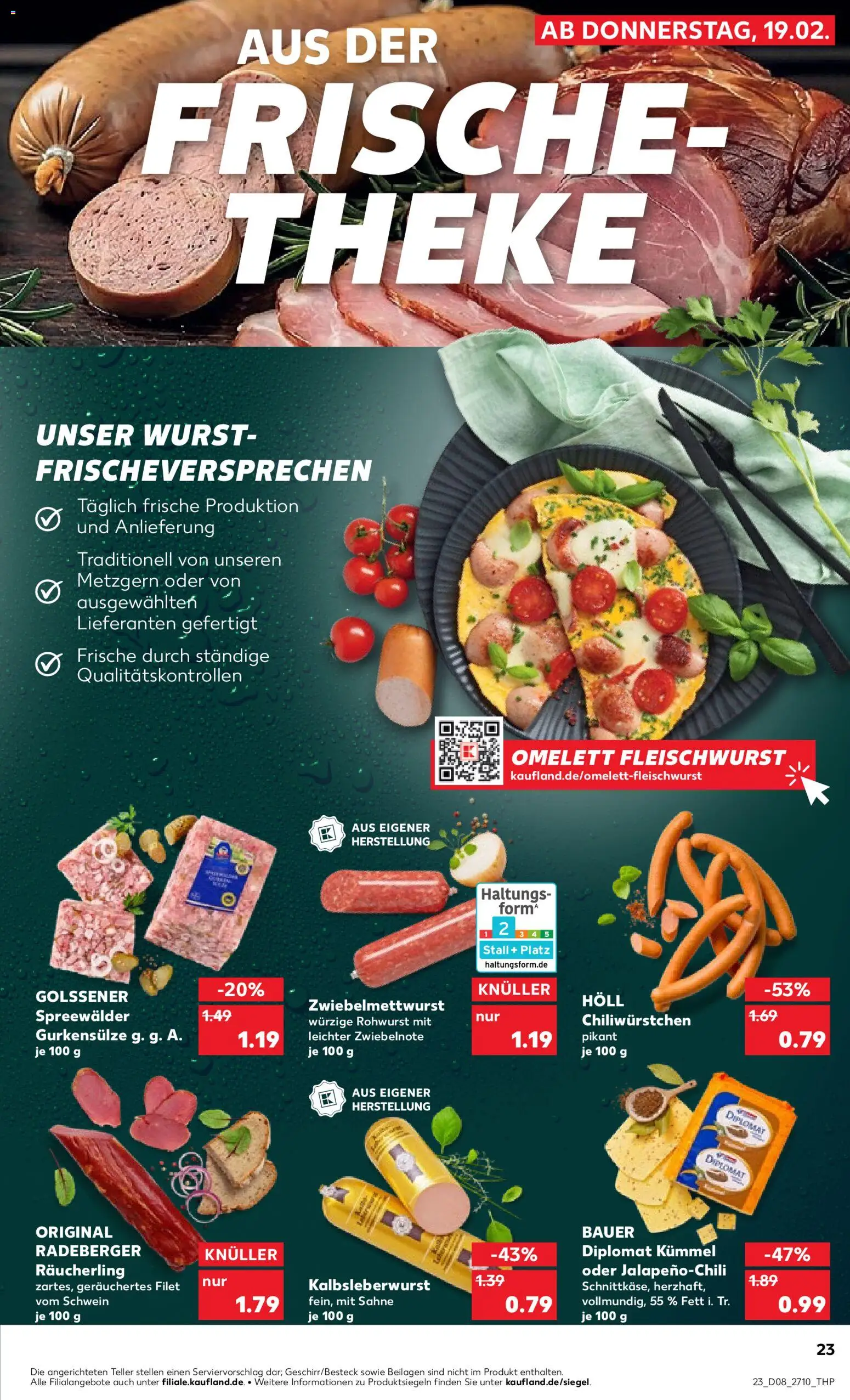 Kaufland prospekt Zeitz	 – gültig ab 19.02.2026 | Seite: 23 | Produkte: Theke, Wurst, Sahne