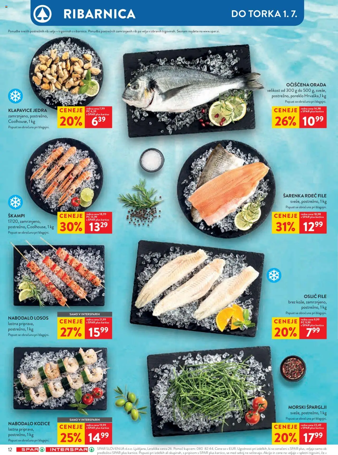 Spar katalog 26/25 │ velja od 26.06.2025 | Stran: 13 | Izdelki: Oslič, Losos, Klapavice, Orada