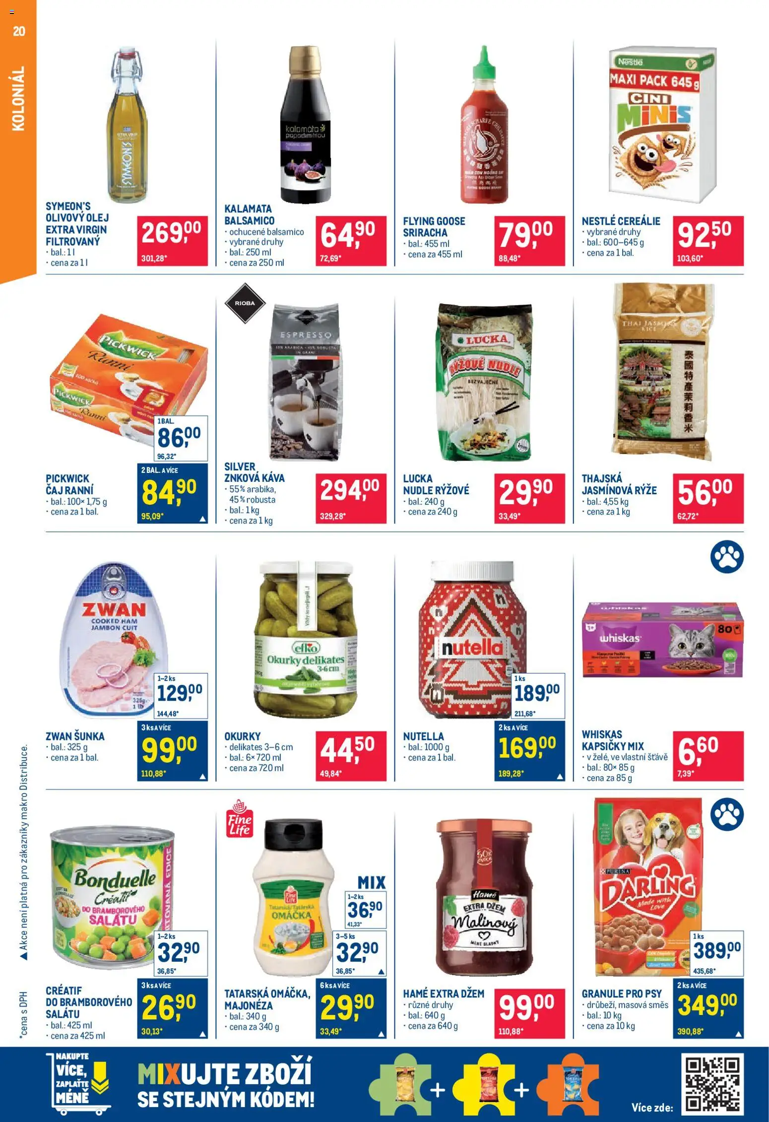 Makro leták - Pro milovníky jídla od 03.12.2025 | Strana: 20 | Produkty: Cini minis, Šunka, Granule, Nutella