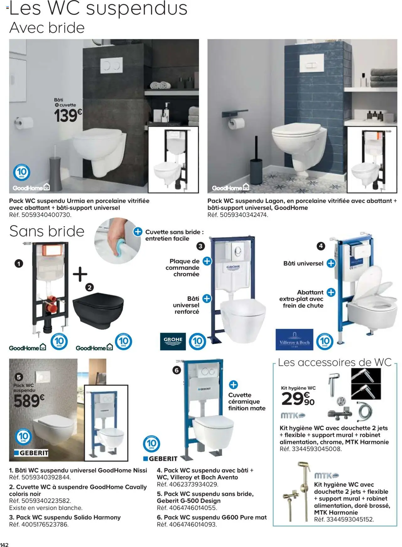 {H1} | Page: 142 | Produits: Support mural, Robinet, Porcelaine