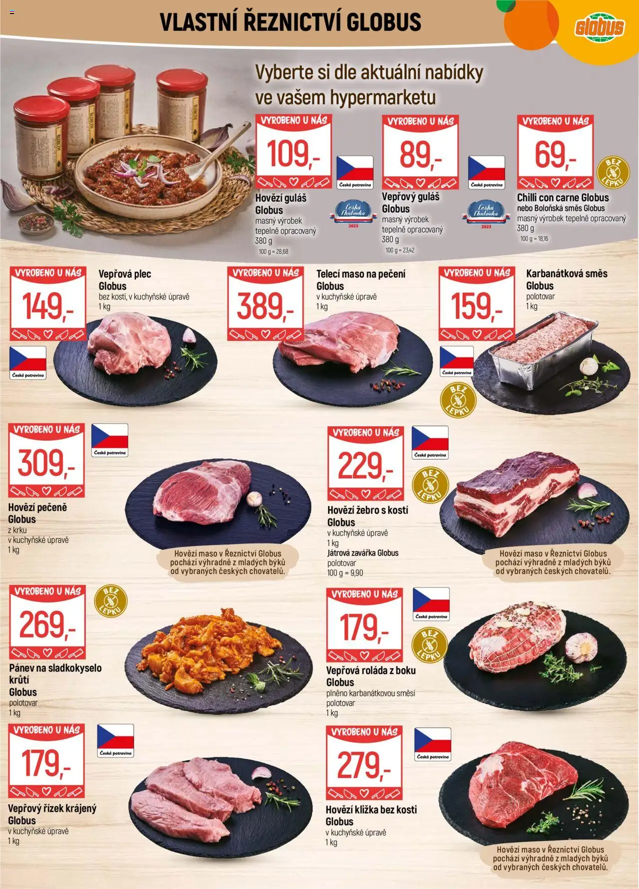 Globus leták - Chomutov od 15.10.2025 | Strana: 6 | Produkty: Hovězí maso, Hovězí kližka, Chilli con carne, Maso