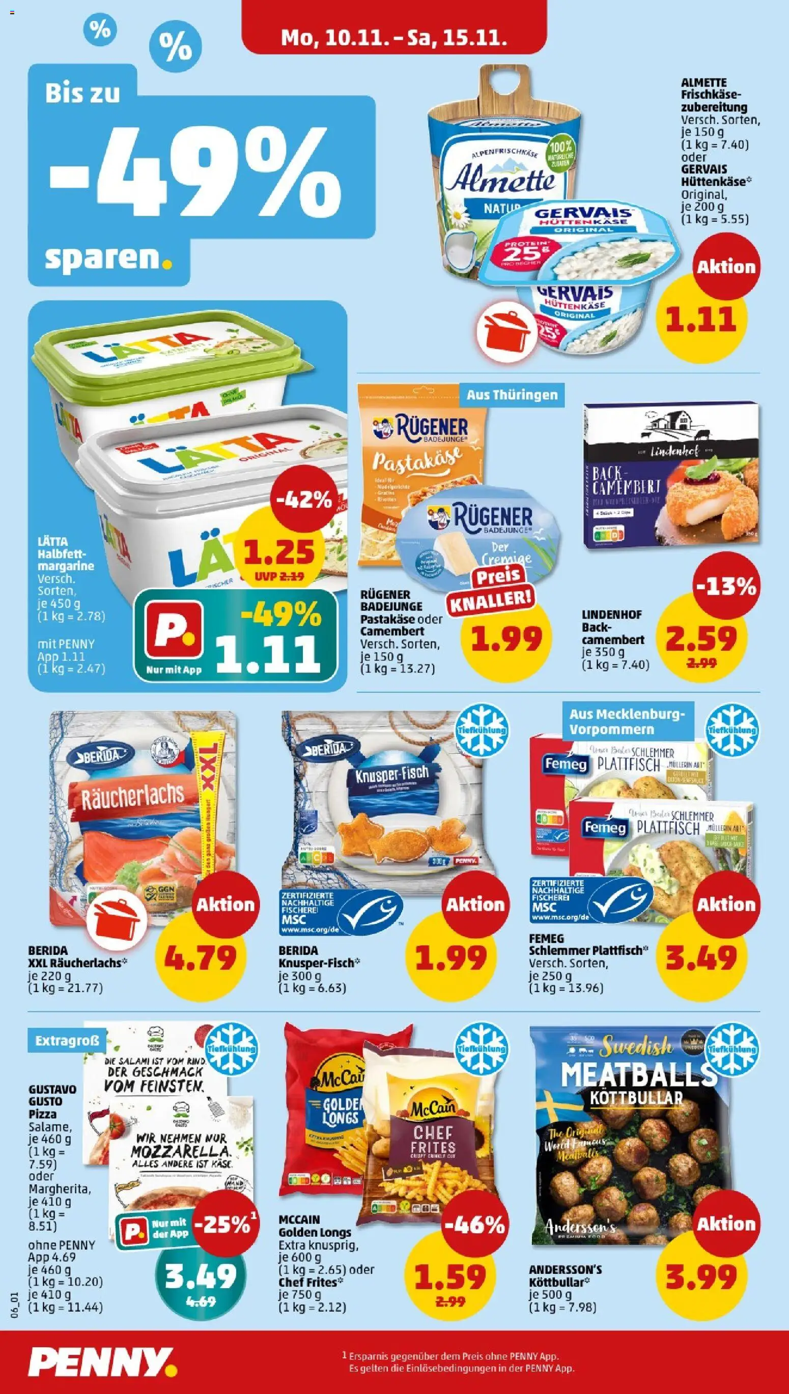 Penny - Berlin – gültig ab 10.11.2025 | Seite: 6 | Produkte: Almette, Käse, Salami, Hüttenkäse