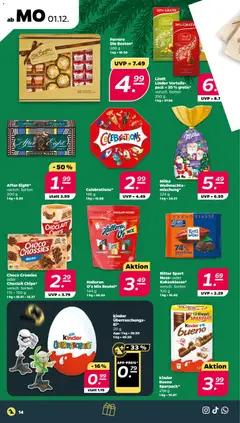 Netto Prospekt 	 ab 01.12.2025 gültig | Seite: 14 | Produkte: Milka, Celebrations, Lindt, Chips