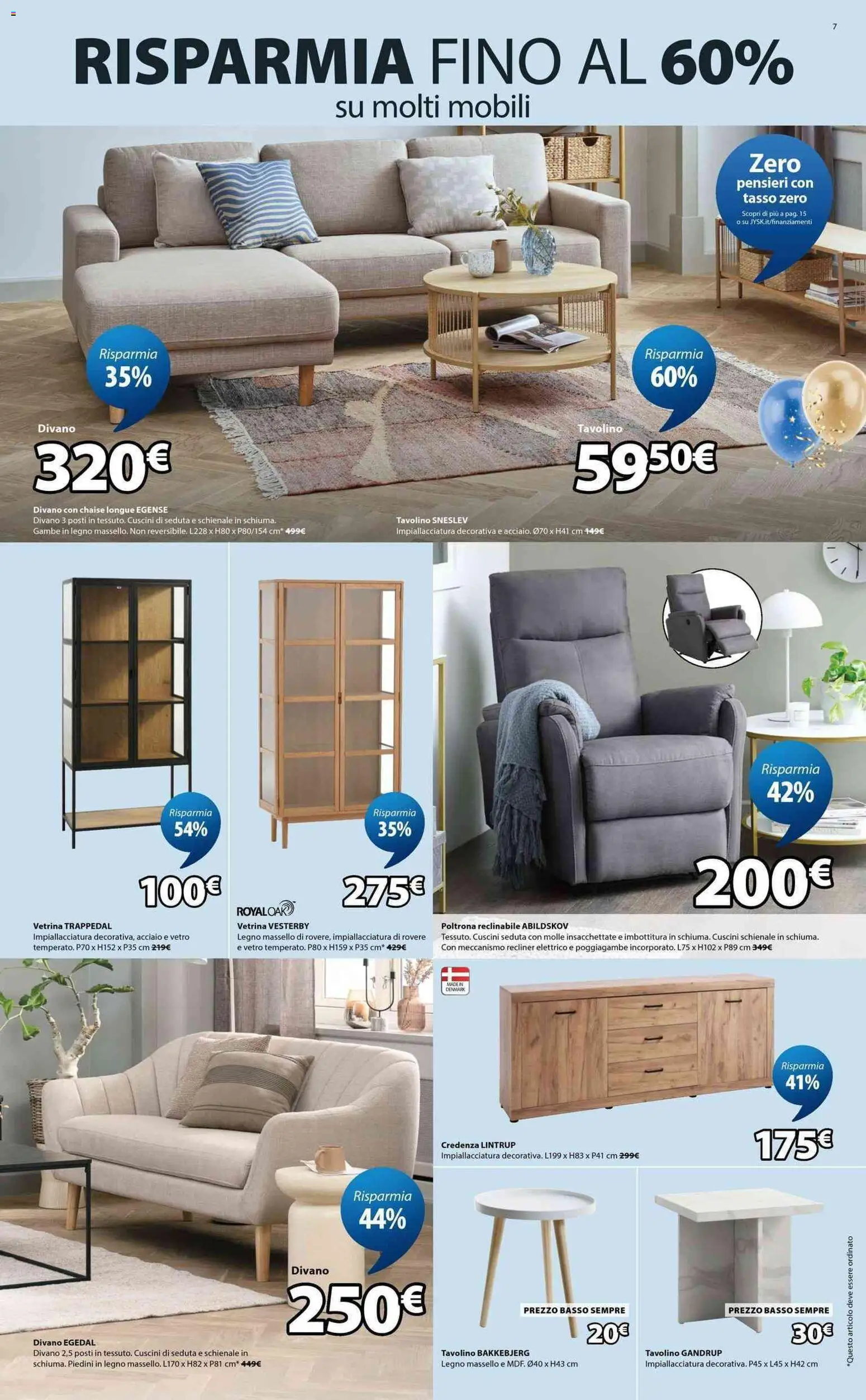 Volantino JYSK del 20.03.2026 | Pagina: 7 | Prodotti: Vetrina, Divano, Poltrona, Credenza