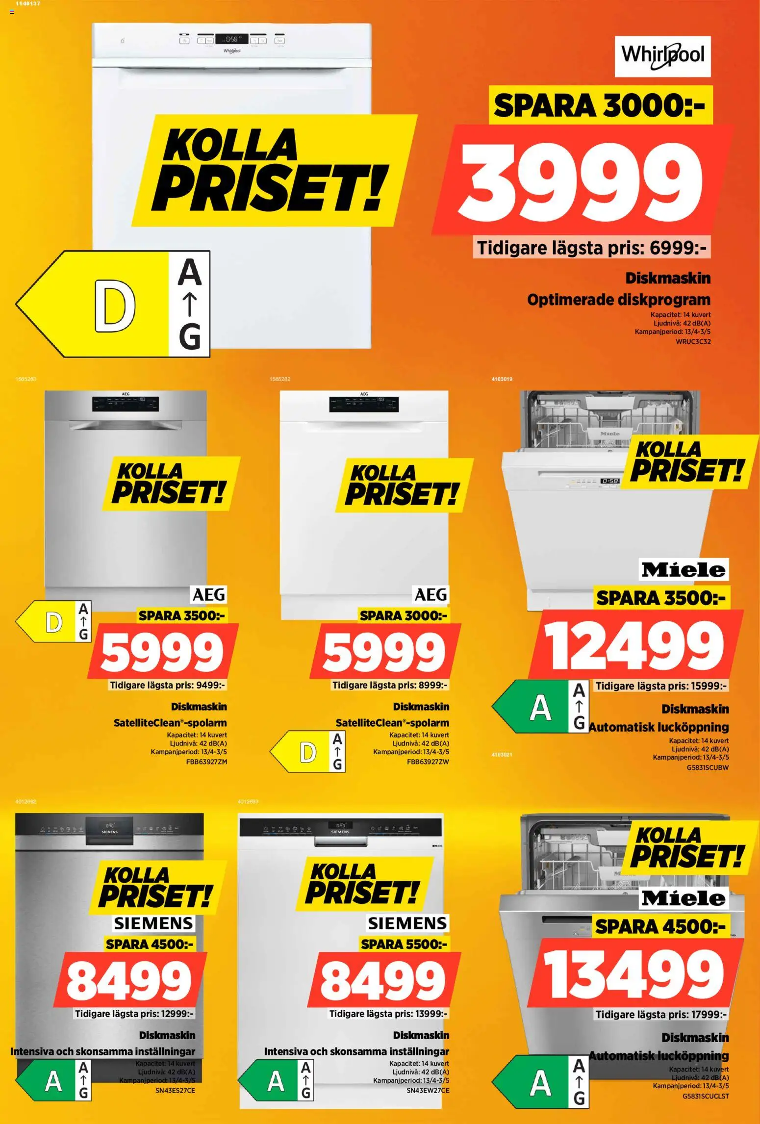 Power reklamblad aktuell från 13.04.2026 | Sida: 43 | Produkter: Diskmaskin, Kuvert