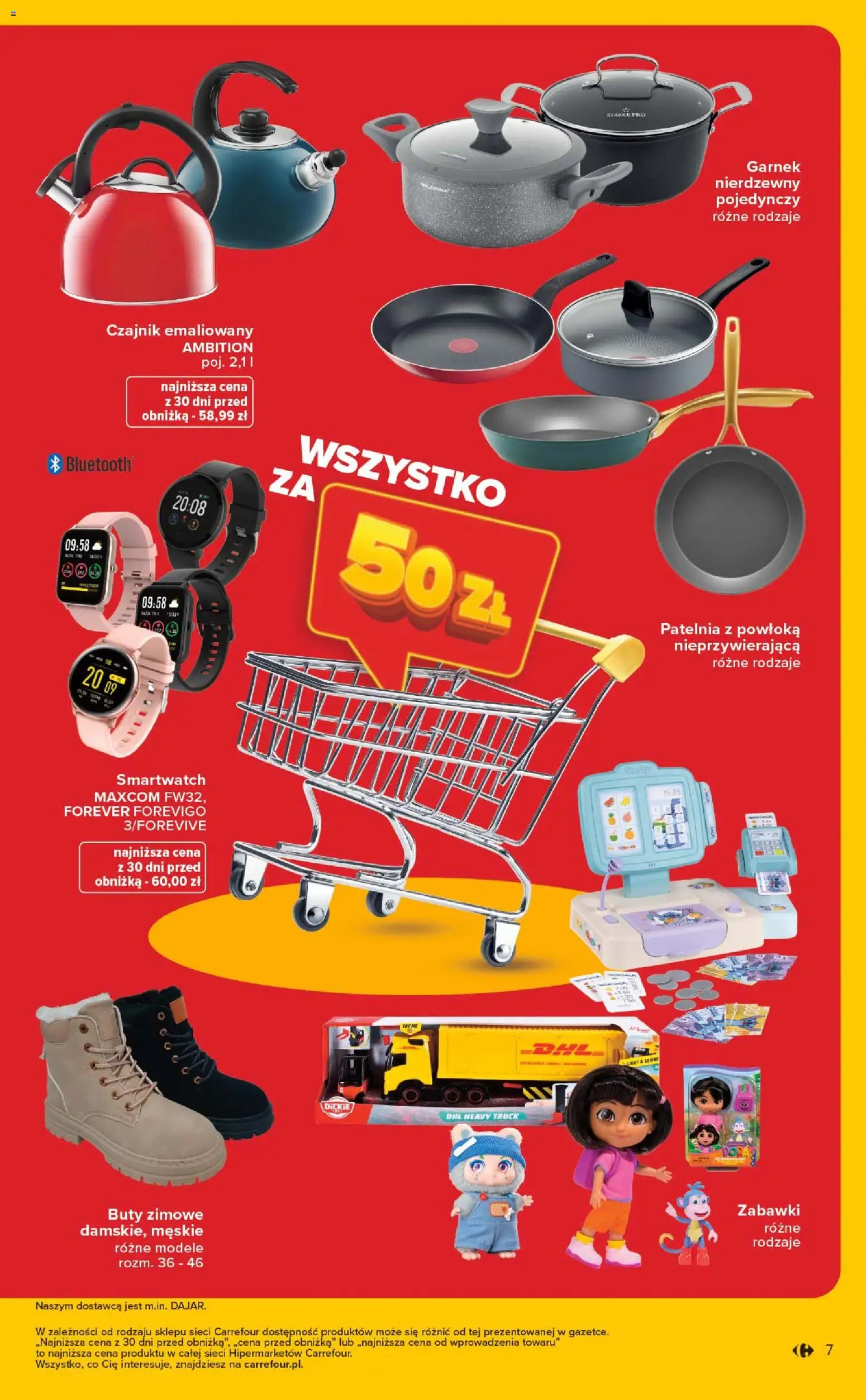 Carrefour Gazetka - Wyprzedaż od 05.01.2026 | Strona: 7 | Produkty: Buty, Czajnik, Smartwatch, Patelnia