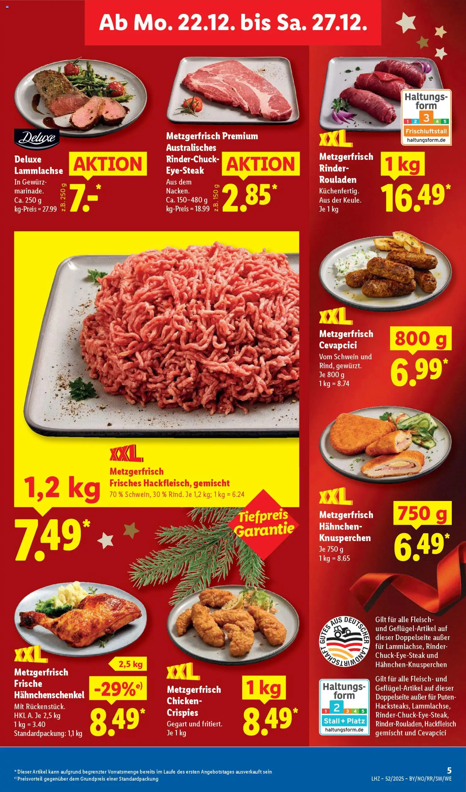 Lidl Prospekt Holzminden – gültig ab 22.12.2025 | Seite: 11 | Produkte: Hahnchen, Cevapcici, Fleisch, Hackfleisch
