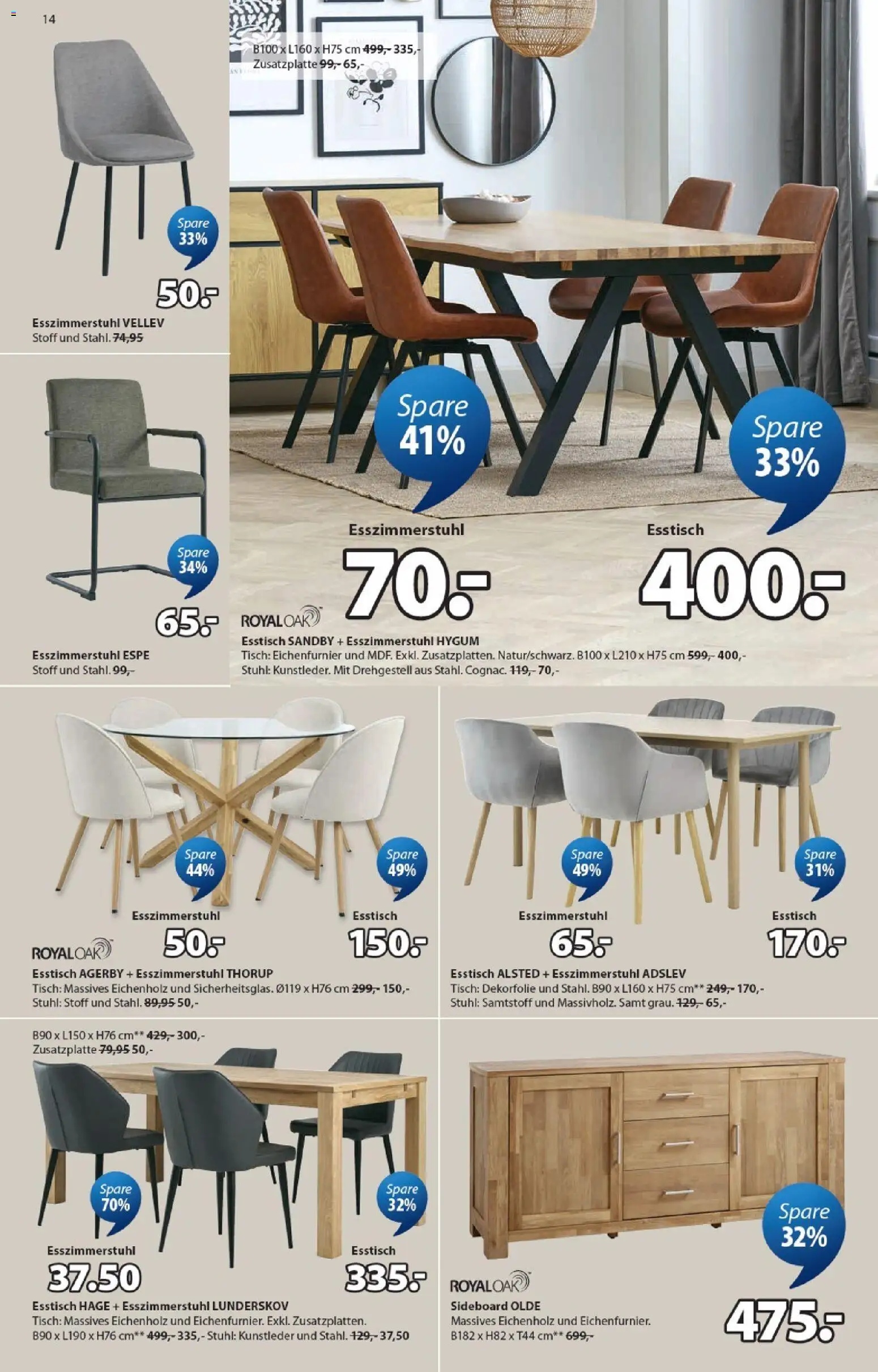 JYSK aktionen – gültig ab 28.04.2026 | Seite: 14 | Produkte: Tisch, Stuhl, Sideboard, Esstisch