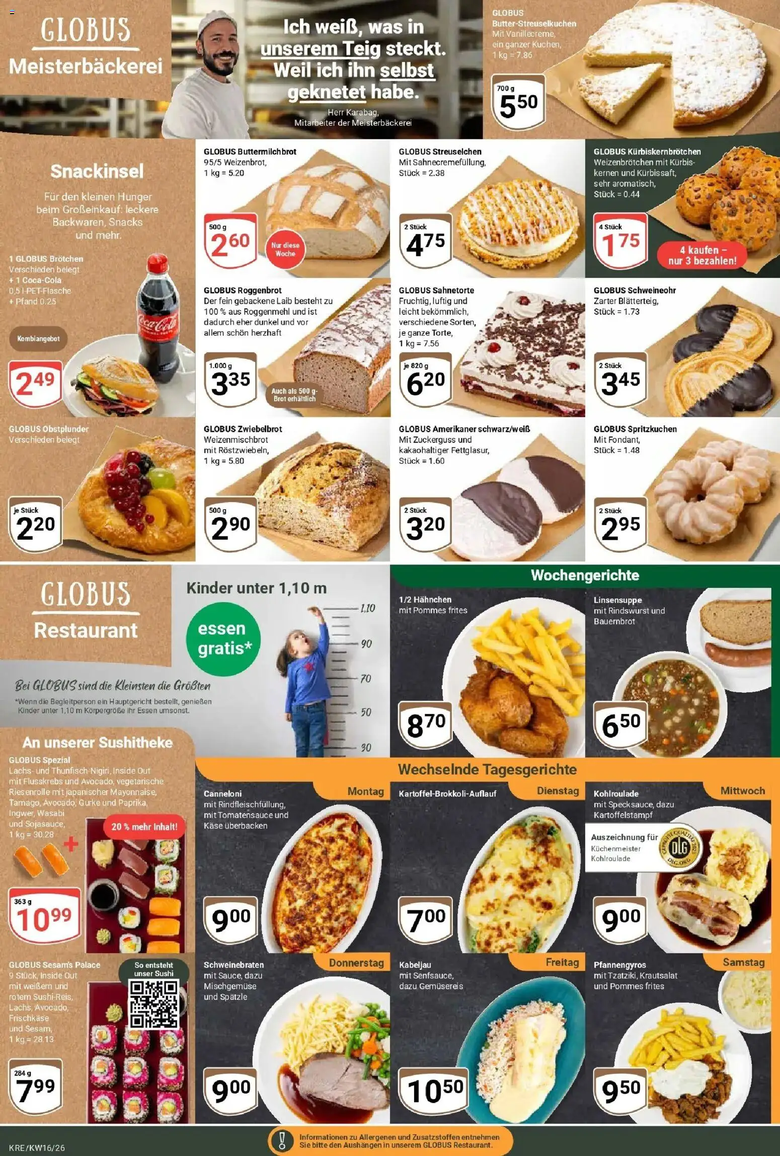 Globus Prospekt Krefeld	 – gültig ab 12.04.2026 | Seite: 9 | Produkte: Hahnchen, Käse, Pommes, Brot