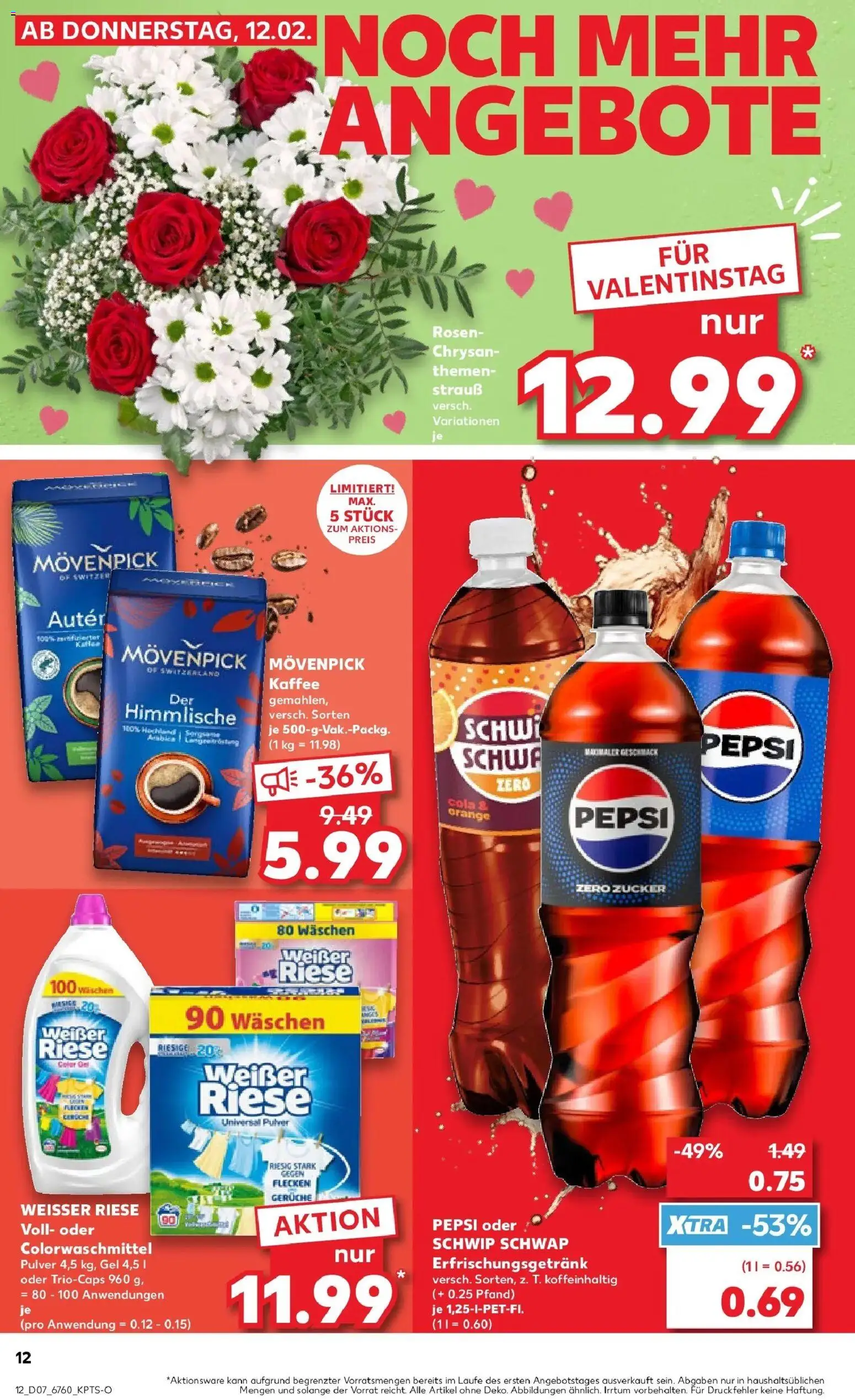 Kaufland prospekt Sulzbach-Rosenberg	 – gültig ab 16.02.2026 | Seite: 12 | Produkte: Cola, Kaffee, Zucker, Movenpick kaffee