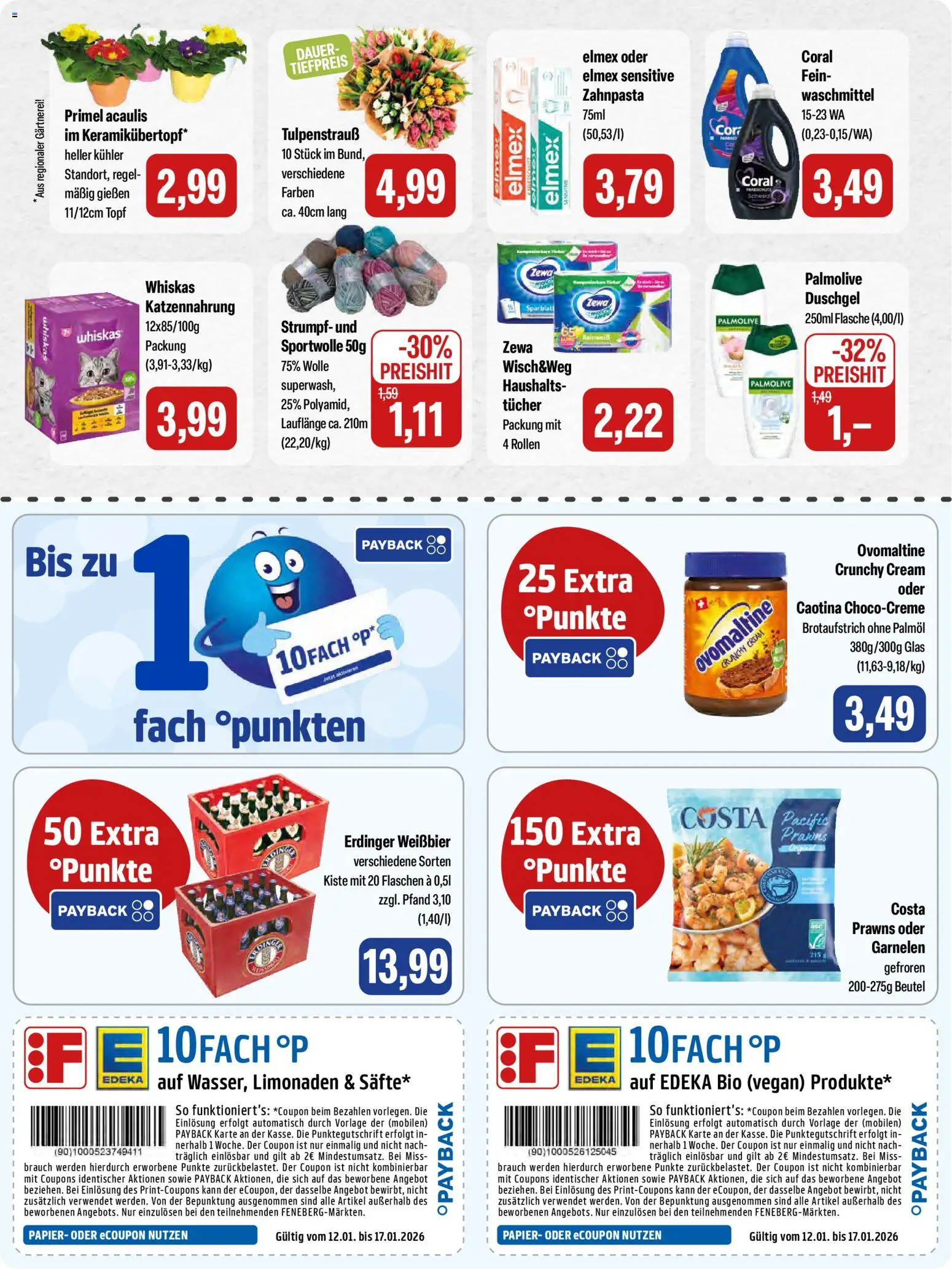 Feneberg Angebote – gültig ab 15.01.2026 | Seite: 9 | Produkte: Ovomaltine, Coral, Zewa, Garnelen