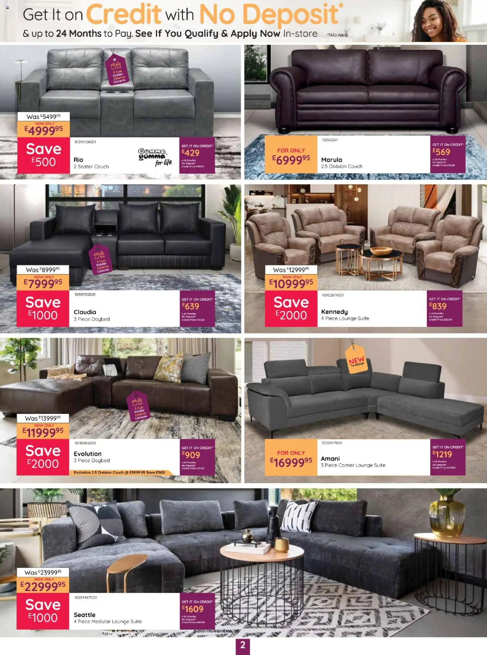 New Bradlows catalogue – valid from 15.01.2026 | Page: 2 | Products: Seater, Couch, Lounge suite