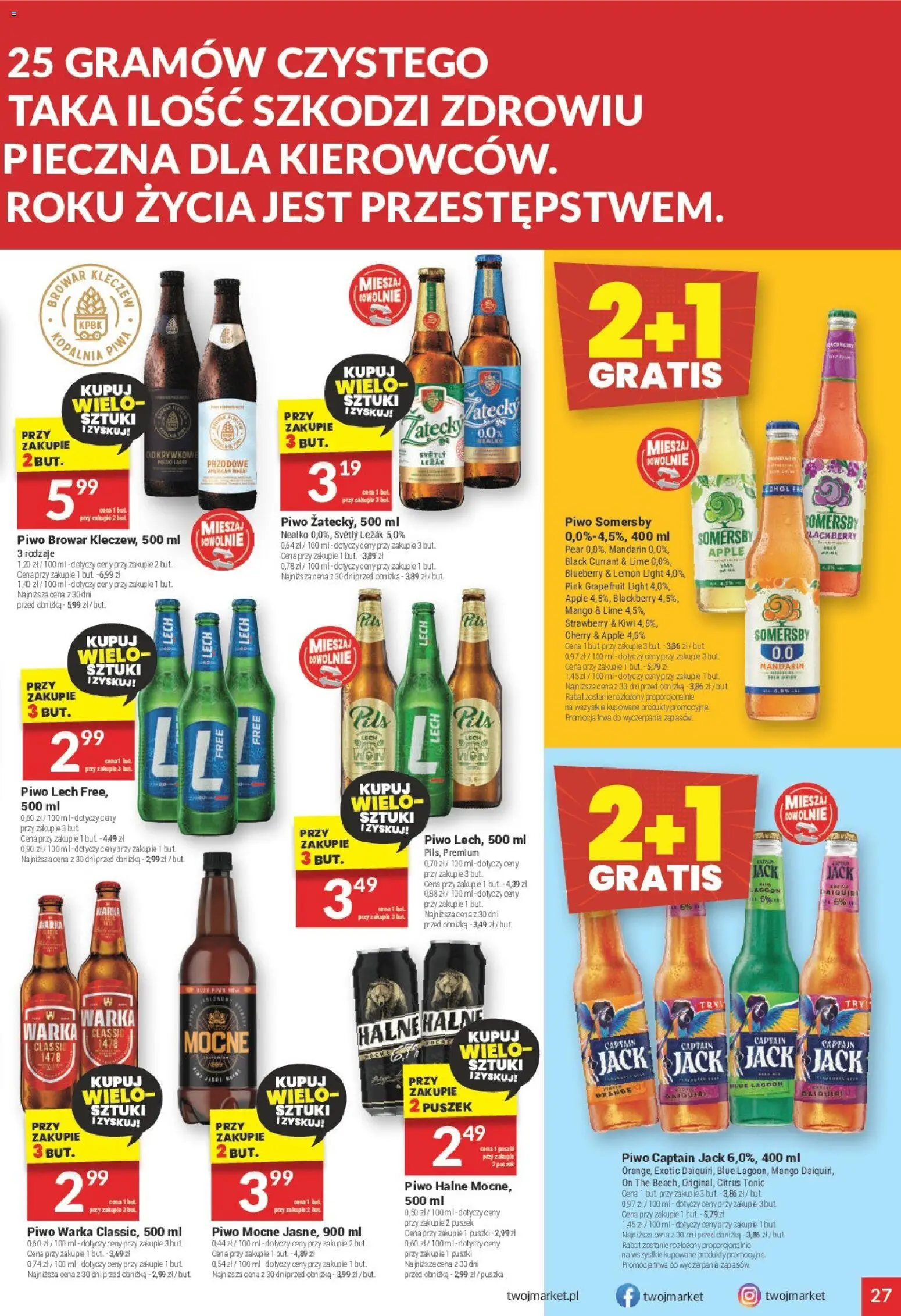 Twój Market Gazetka od 05.11.2025 | Strona: 27 | Produkty: Mango, Leżak, Piwo, Somersby