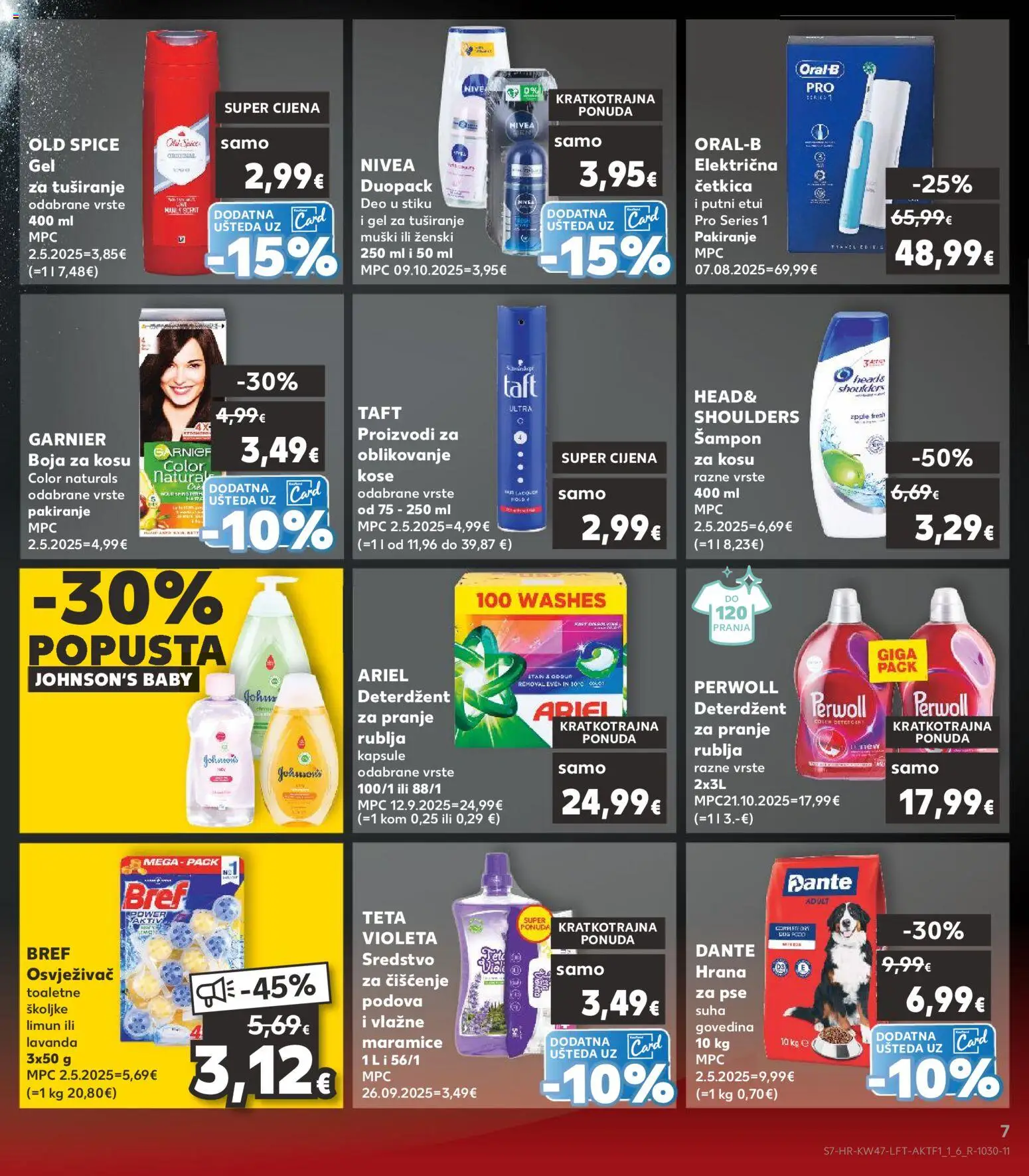 Kaufland katalog | vrijedi od 19.11.2025 | Stranica: 7 | Proizvodi: Sredstvo za čišćenje podova, Govedina, Nivea, Violeta