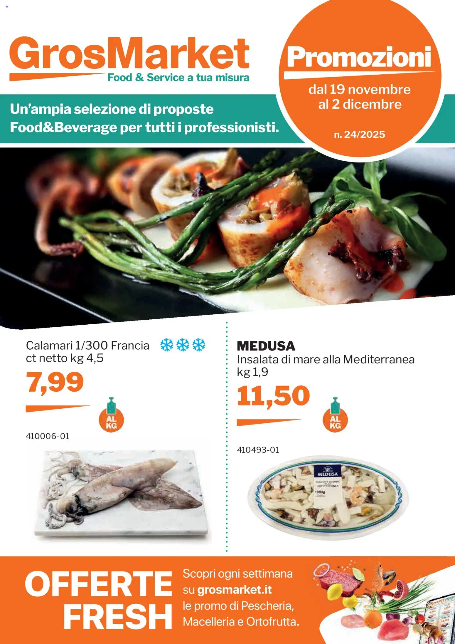 Volantino Sogegross del 19.11.2025 | Pagina: 1 | Prodotti: Insalata, Calamari