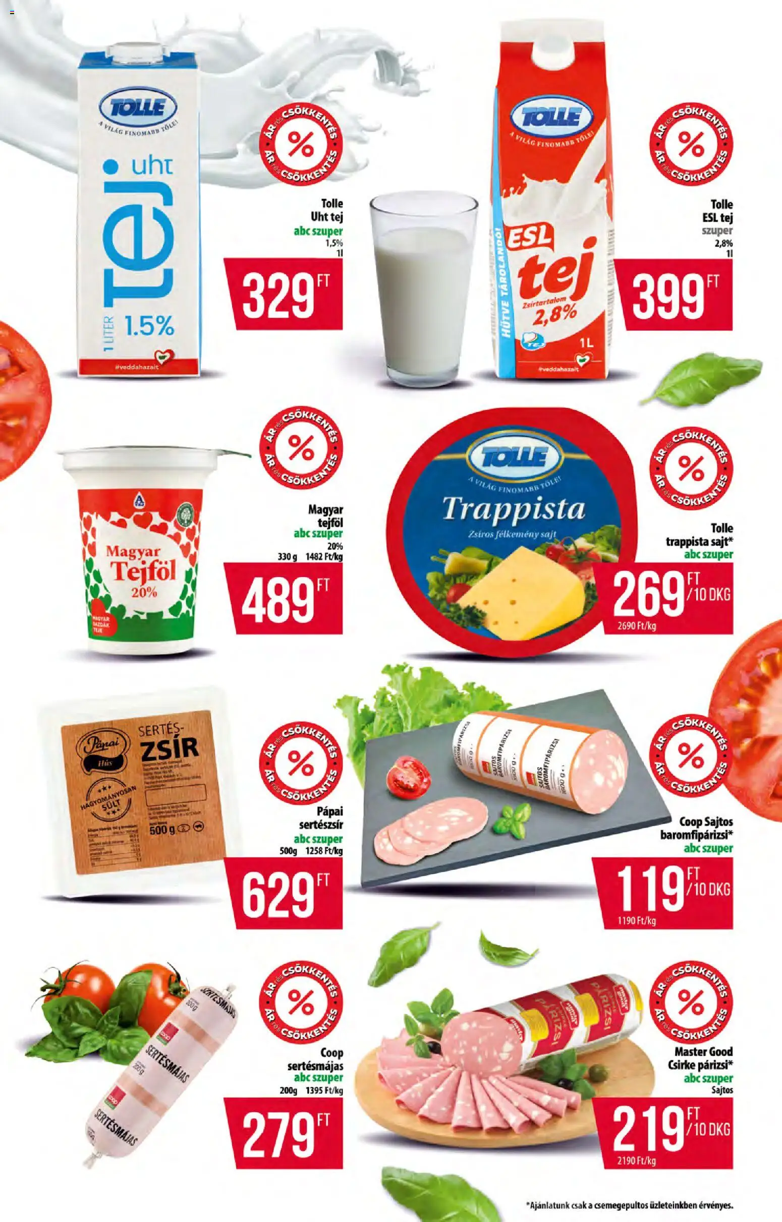COOP akciós ujság - amely érvényes a következő dátumtól: 05.02.2026 | Oldal: 4 | Termékek: Tej, Sajt, Sertészsír, Tejföl