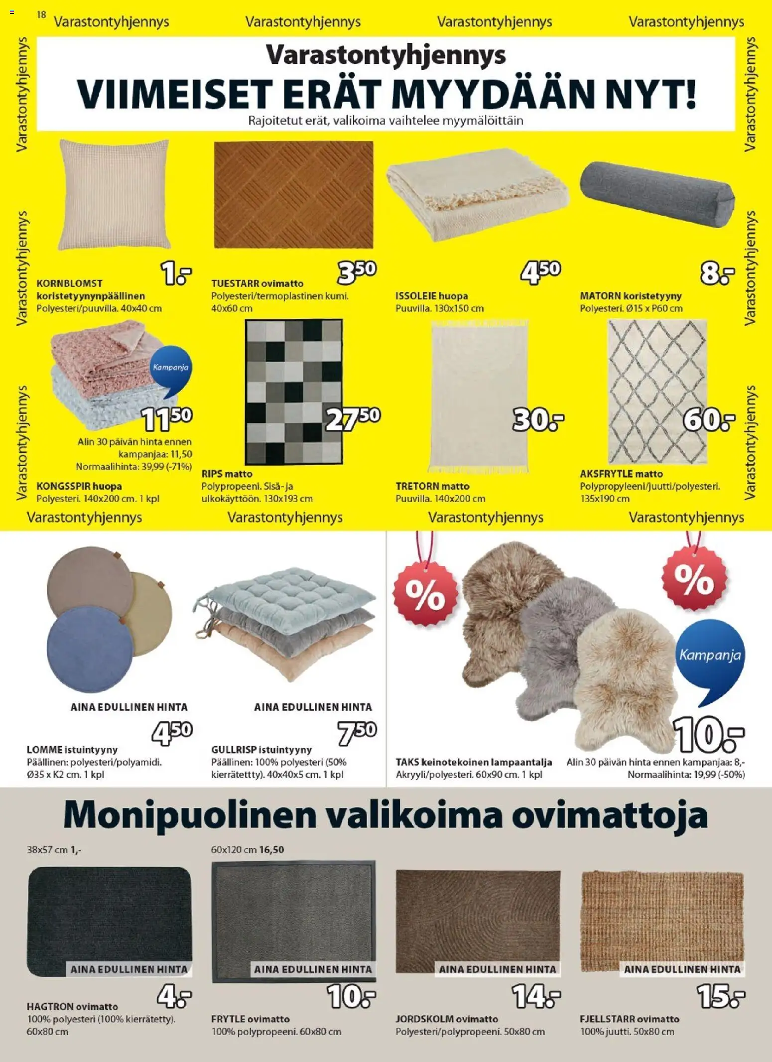 JYSK tarjoukset – voimassa 25.12.2025 alkaen | Sivu: 18 | Tuotteet: Istuintyyny, Ovimatto, Matto, Koristetyyny