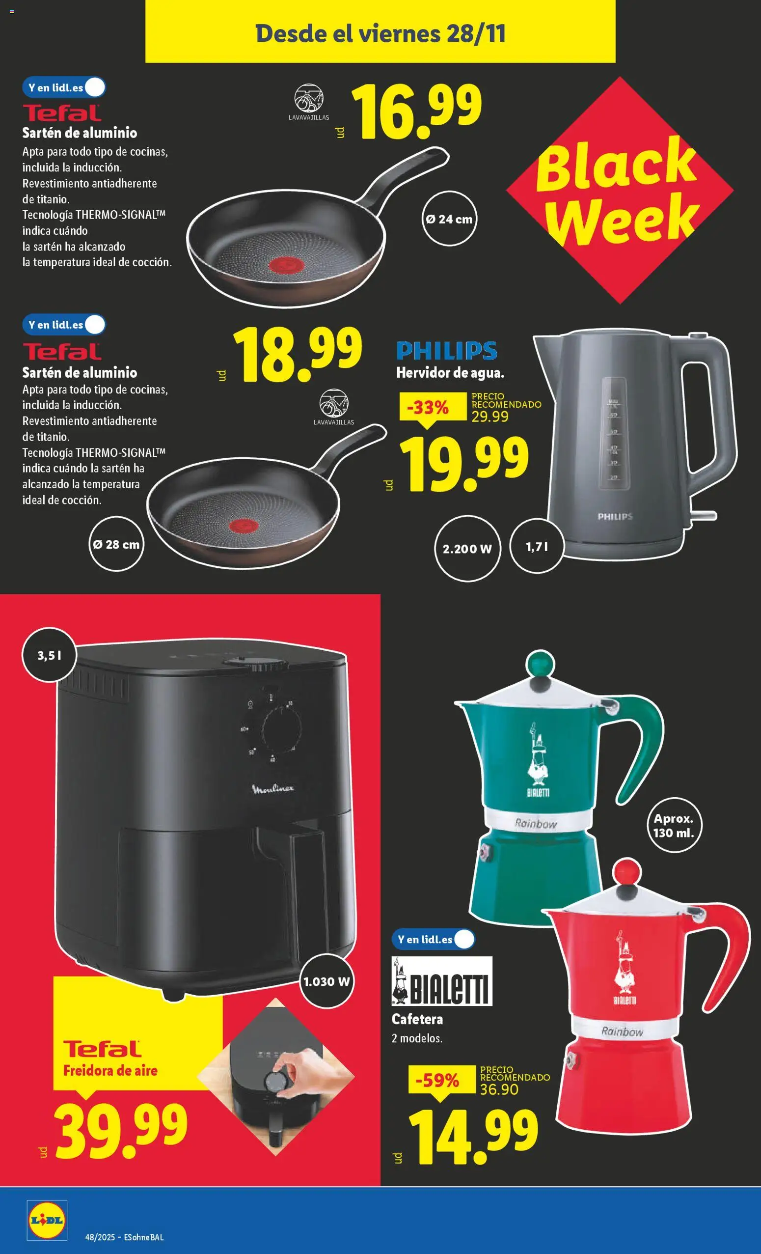 Lidl - Black Friday │ válido desde el 24.11.2025 | Página: 20 | Productos: Pan, Lavavajillas, Cafetera, Freidora