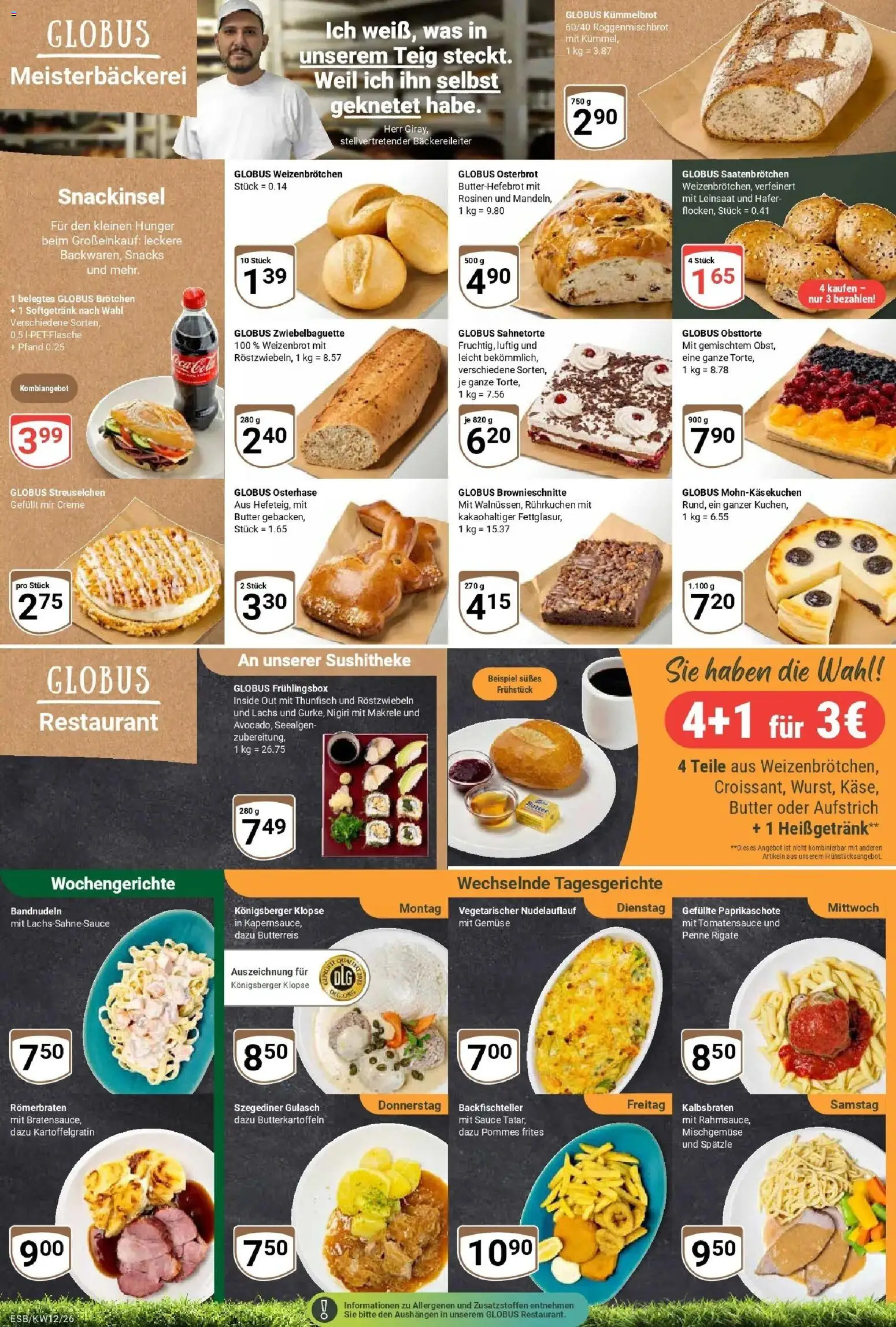 Globus prospekt Eschborn	 – gültig ab 15.03.2026 | Seite: 5 | Produkte: Thunfisch, Pommes frites, Creme, Rosinen