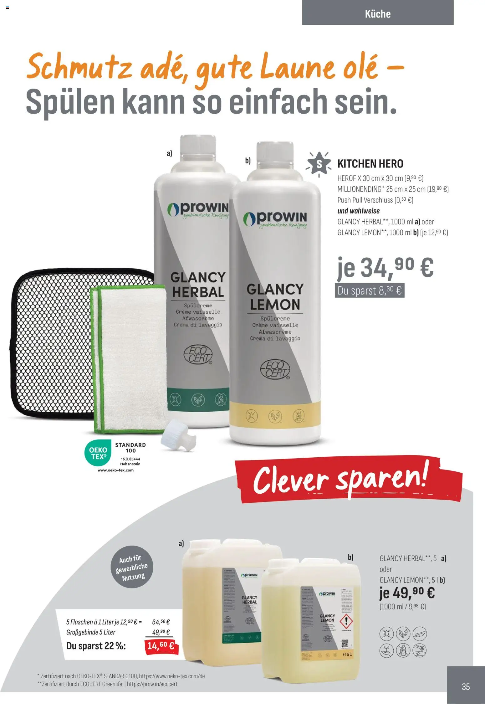 Katalog ProWin Januar/Juni 2026 – gültig ab 01.01.2026 | Seite: 35 | Produkte: Küche, Creme